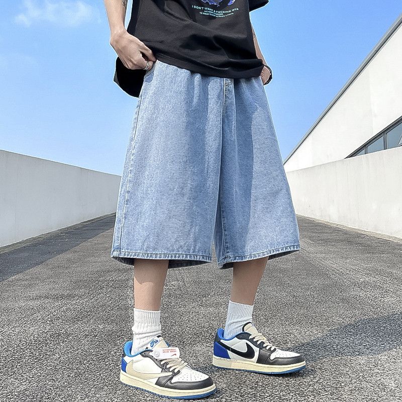 Japanese Brand × Jean Loose straight leg wide leg denim shorts Size US 32 / EU 48 - 1 Thumbnail