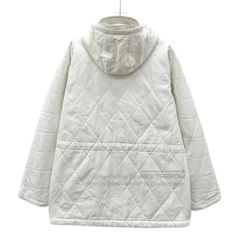 Loewe Loewe White Diamond Pattern Cotton Hooded Drawstring Long Size US M / EU 48-50 / 2 - 2 Thumbnail