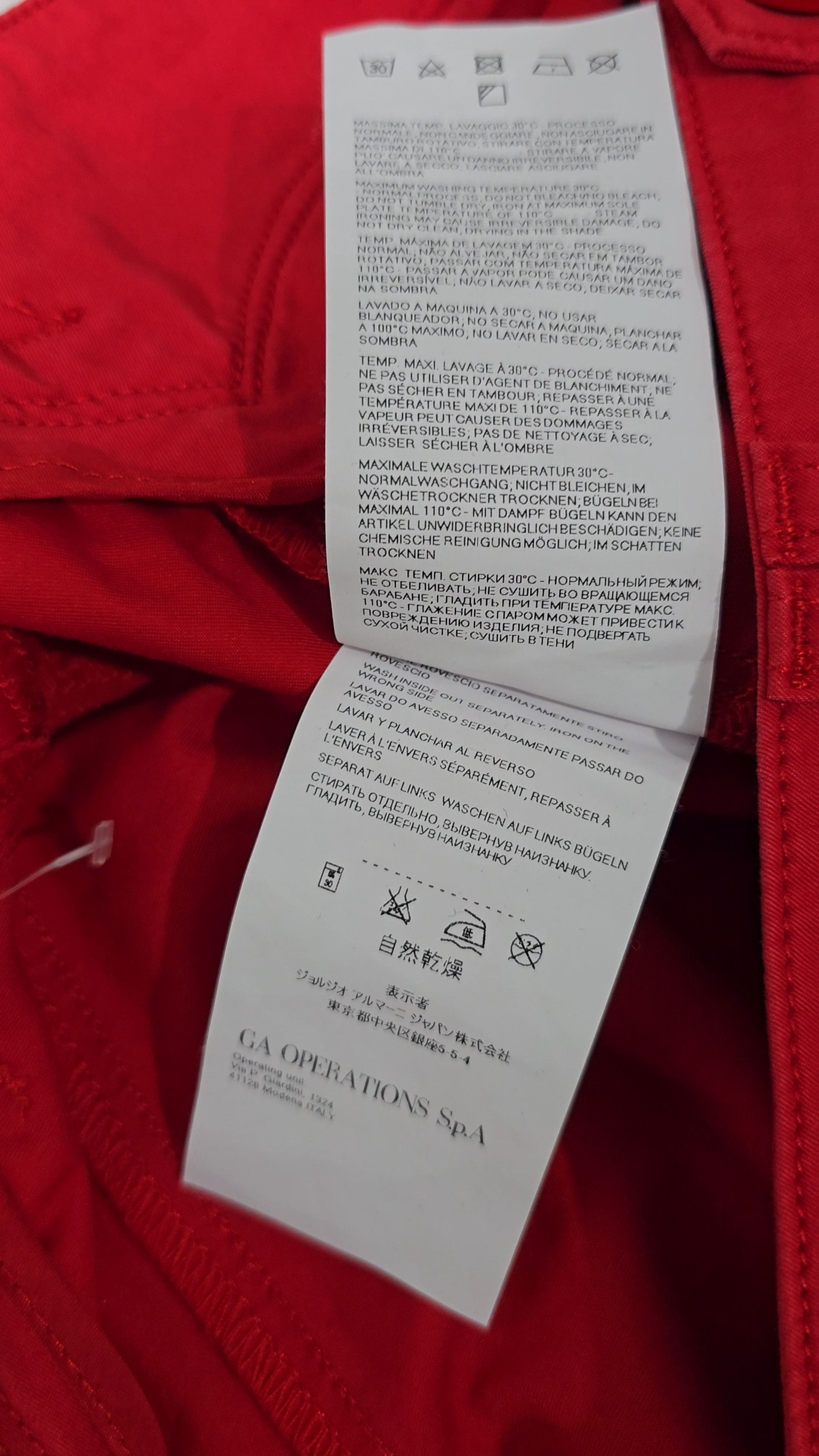 Giorgio Armani GIORGIO ARMANI JEANS, RED color w30 size MEDIUM Size 30" / US 8 / IT 44 - 9 Thumbnail