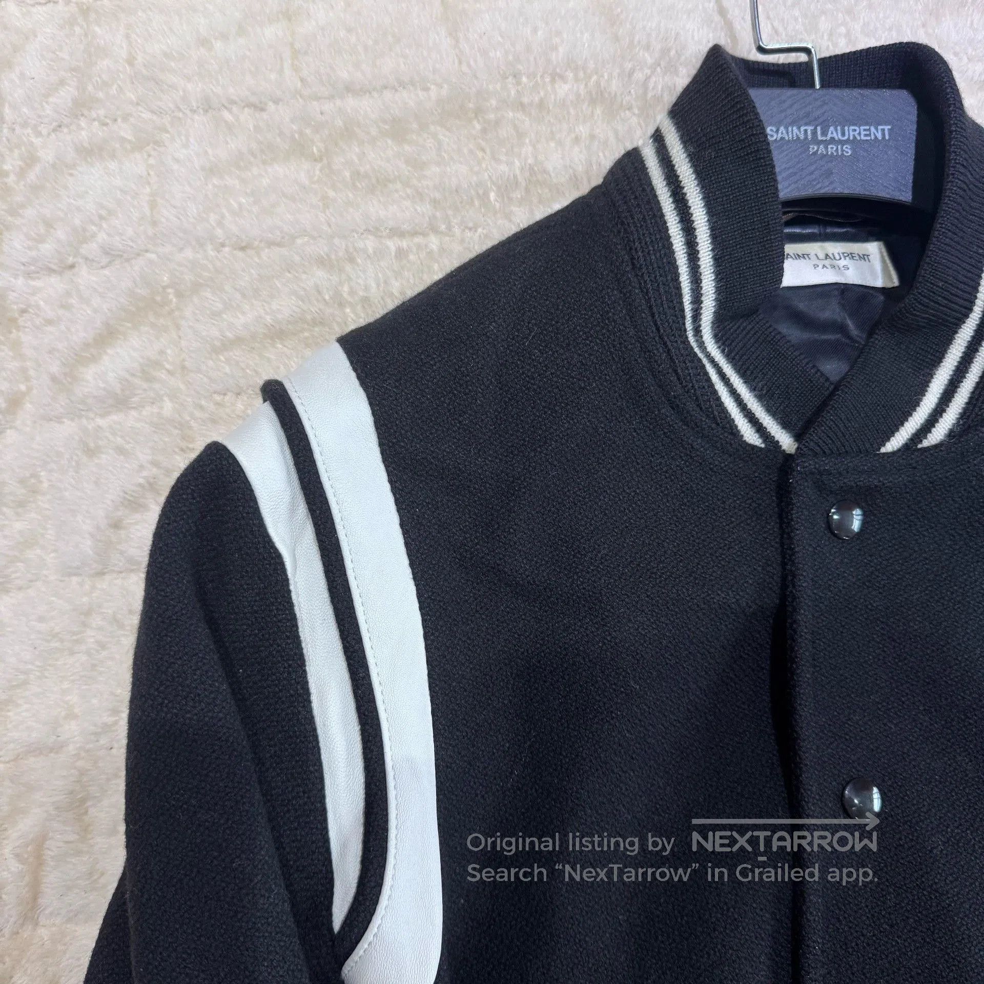 Saint Laurent Paris Saint Laurent Black White Varsity Jacket. Size US L / EU 52-54 / 3 - 3 Thumbnail