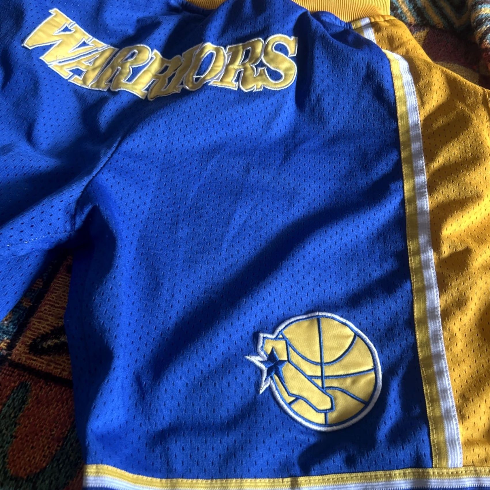 Just Don JUST DON Golden State Warriors Basketball Shorts Men L USA Multicolor Elastic Drawstring Flat Front Casual Regular Size US 33 - 2 Thumbnail