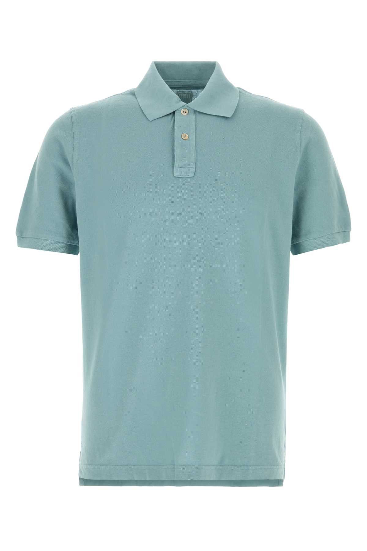 Fedeli Light-Blue Piquet Polo Shirt Size US L / EU 52-54 / 3 - 1 Thumbnail