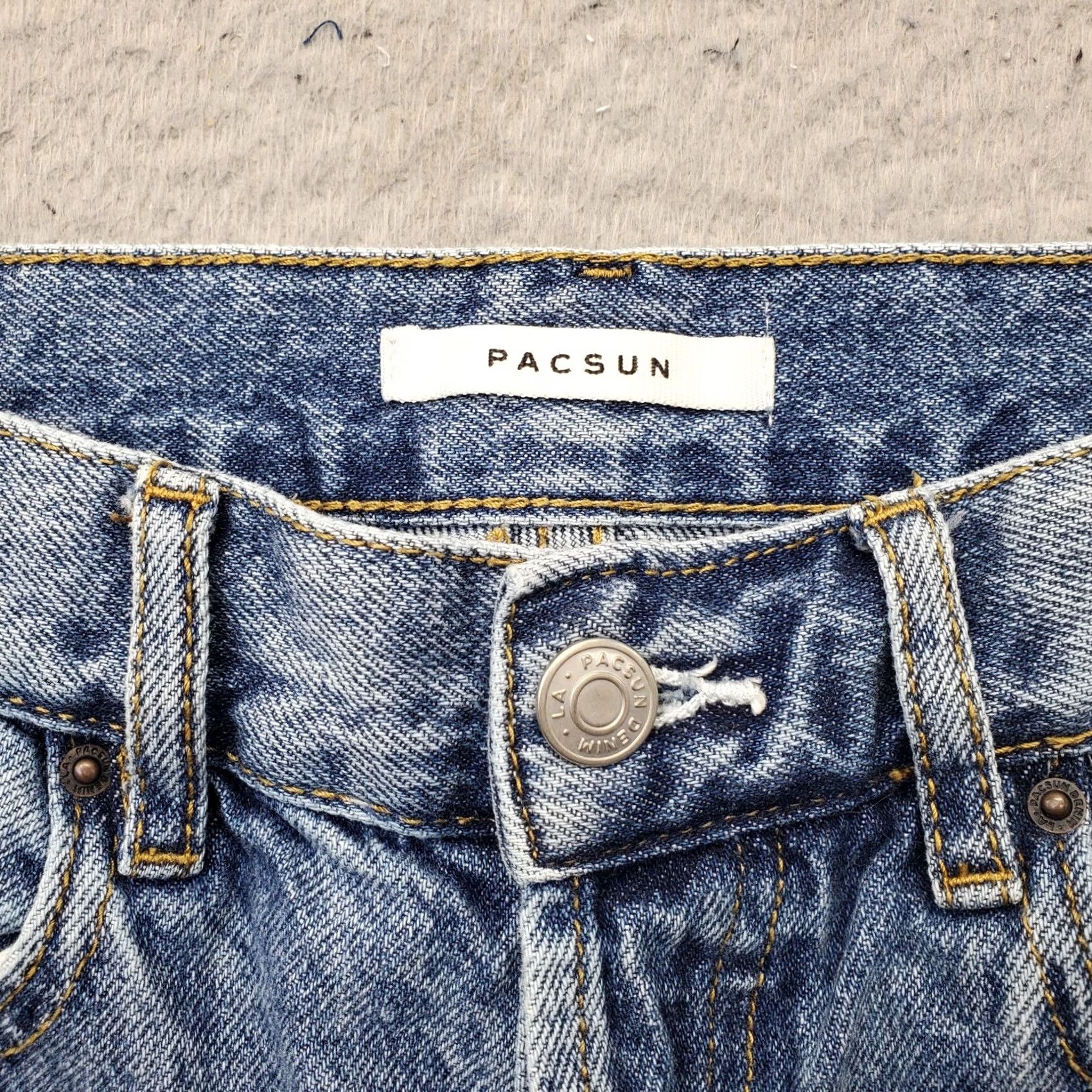 Pacsun PacSun Jeans Womens 26 Blue Denim Distressed High Rise Button Fly Straight Leg Jeans Size 26" / US 2 / IT 38 - 7 Thumbnail