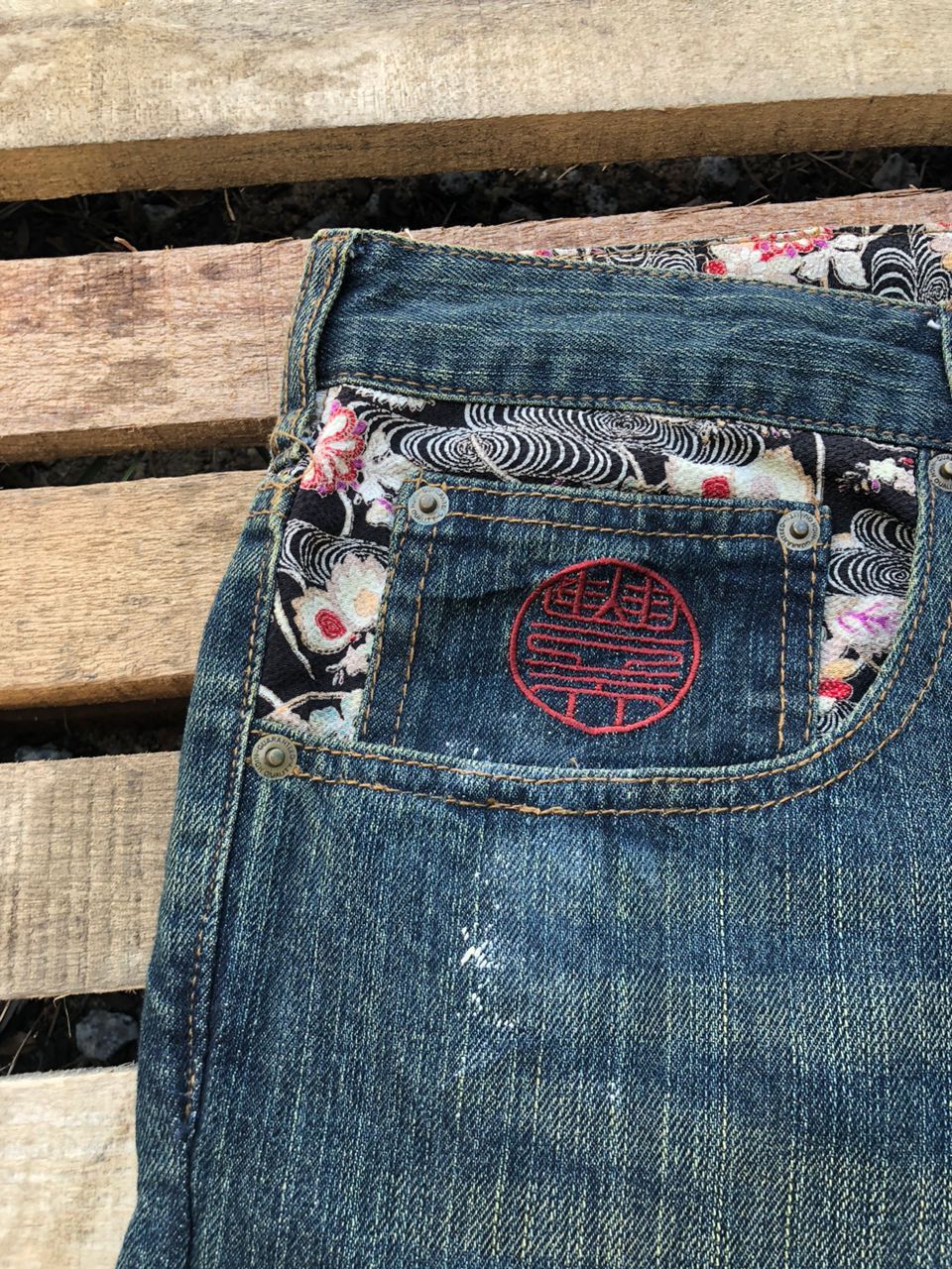 Japanese Brand Buden Koi Fish Dragon Embroidered Japanese Denim Jeans Size US 42 / EU 58 - 8 Thumbnail