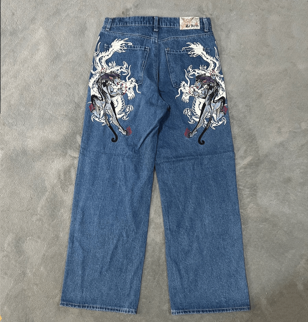 Ed Hardy ed hardy dragon embroidered baggy jeans Size US 40 / EU 56 - 1 Thumbnail