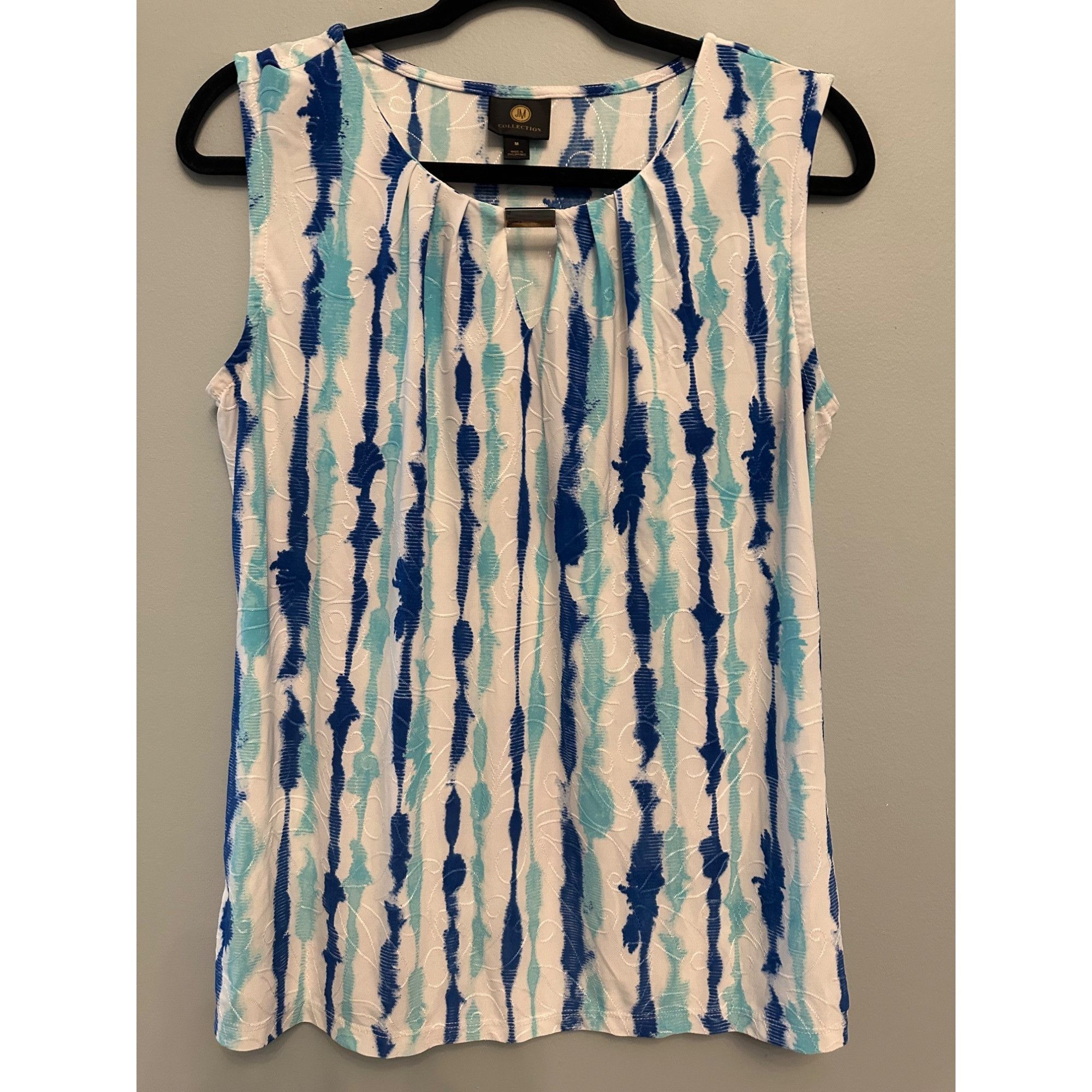 JM Collection Sleeveless Tank Top with Stripes Size M Size M / US 6-8 / IT 42-44 - 2 Thumbnail