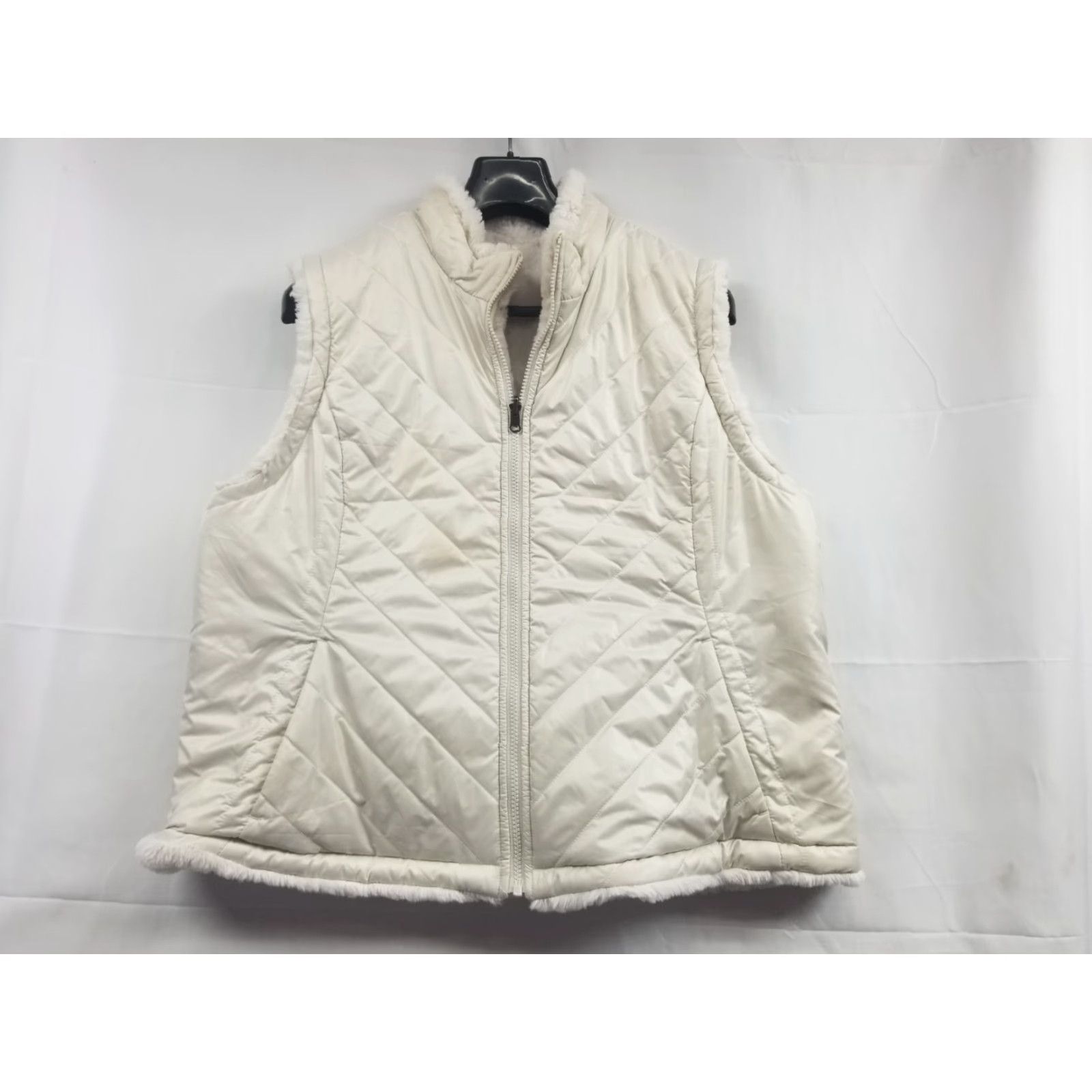 Nicole Miller Nicole Miller Vest Womens Reversible Plush Faux Fur Ivory 2XL See Pics Size XXL / US 16-18 / IT 52-54 - 3 Thumbnail