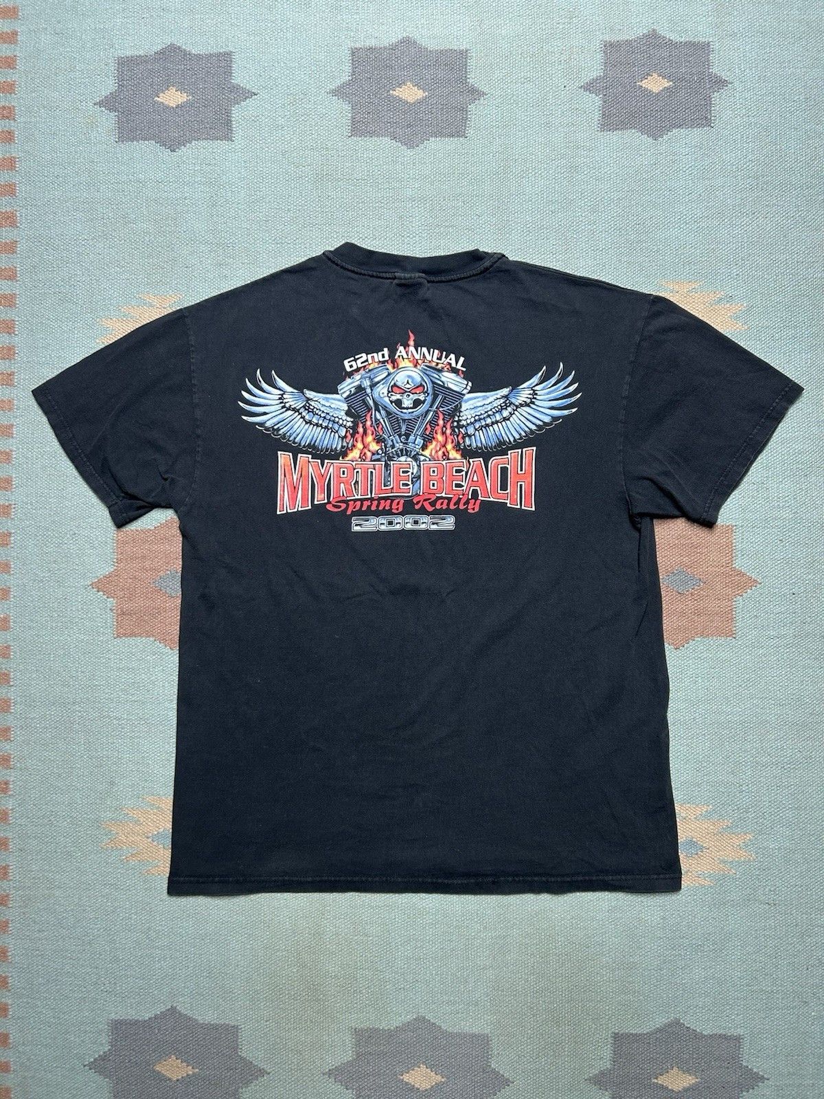 Vintage t shirt Myrtle beach bike rally Harley motorc flames skull L Size US L / EU 52-54 / 3 - 1 Thumbnail
