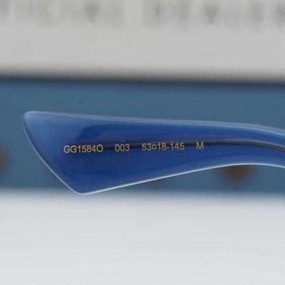 Gucci Gucci GG1584O 003 Men Eyeglasses Blue 53mm Rectangle Frame Size ONE SIZE - 9 Thumbnail