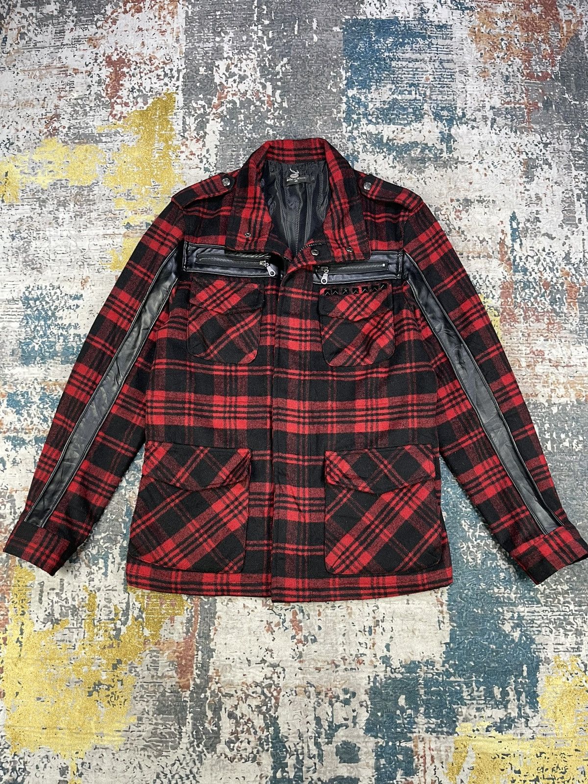 In The Attic In The Attic Red Tartan Spiked Punk Jacket Size US S / EU 44-46 / 1 - 6 Thumbnail