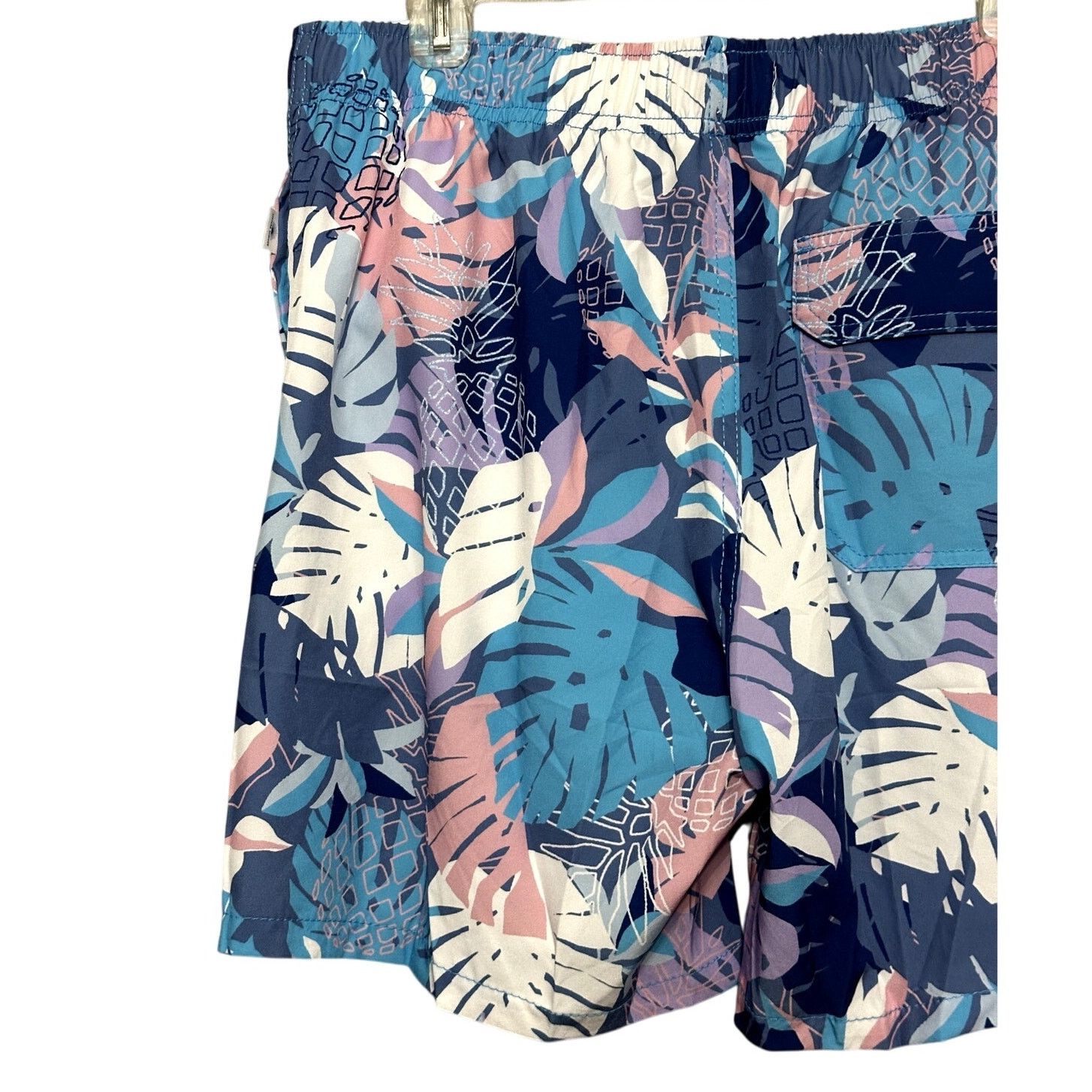 Other Vintage Swim Mens Multi Leaf Print Drawstring Swim Trunks XL Size US 34 / EU 50 - 5 Thumbnail