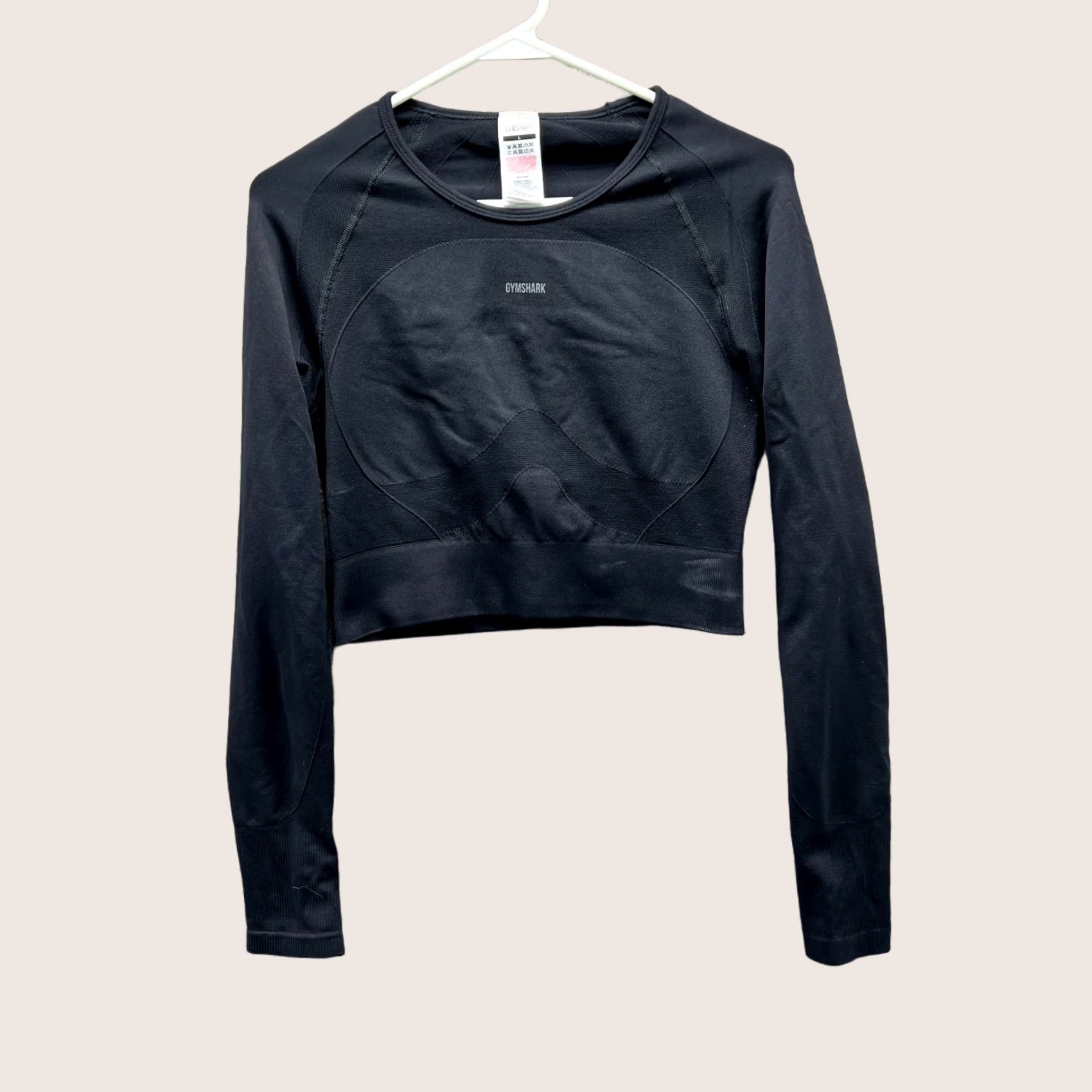 Gymshark Gymshark Shirt Womens Large Black Long Sleeve Seamless Crop Stretch Nylon Blend Size L / US 10 / IT 46 - 1 Thumbnail