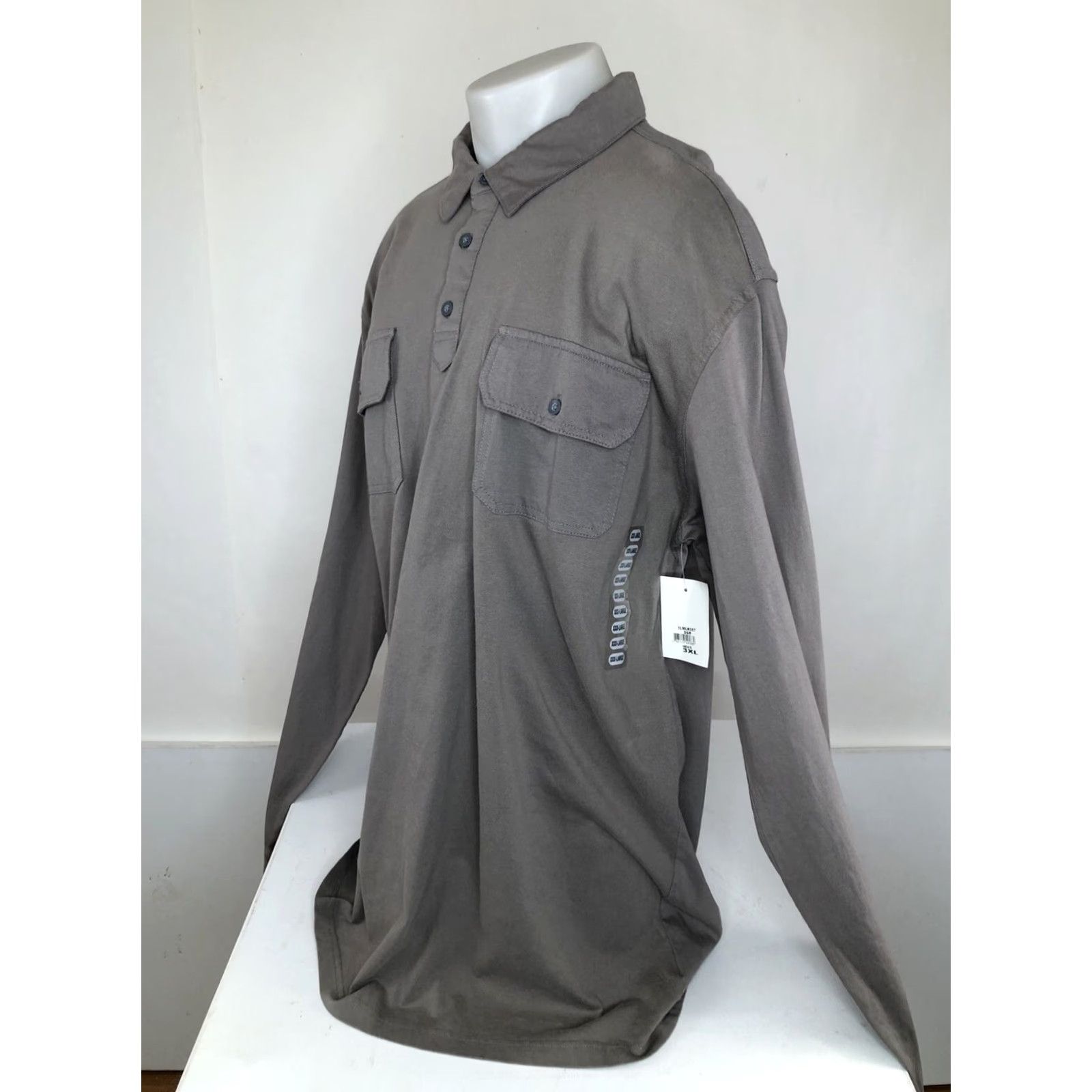 Levi's LEVI STRAUSS NEW w TAG Mens 3XL Button-Up Polo Safari Shirt Long Sleeve Grayish Brown Size US XXL / EU 58 / 5 - 2 Thumbnail