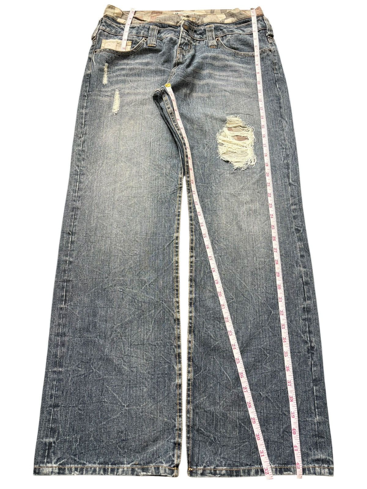 Fubu Vintage Japanese Brand Double Waist Distress Baggy Jeans Size 32" / US 10 / IT 46 - 7 Thumbnail