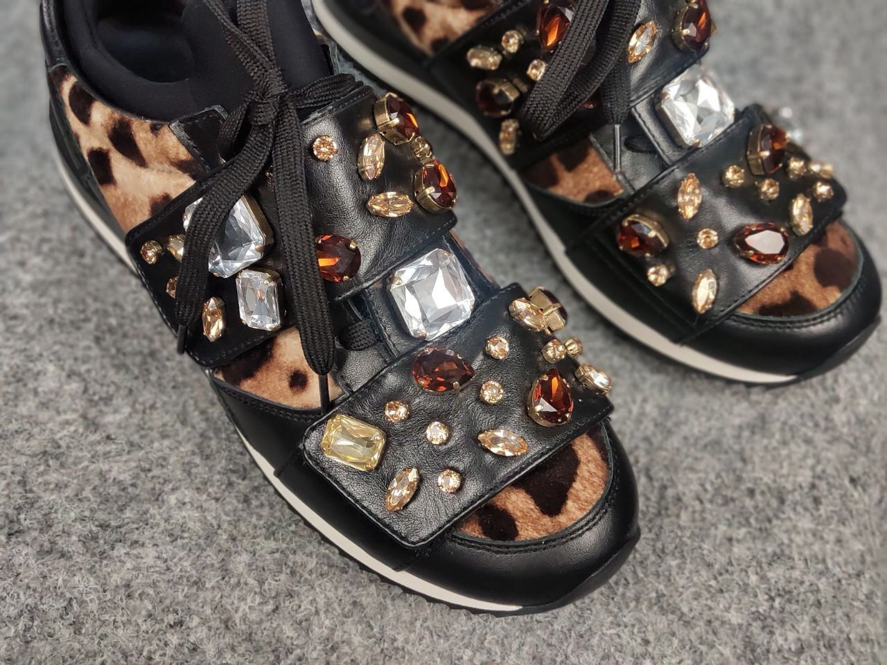 Dolce & Gabbana Dolce & Gabbana Leopard pattern stones velutto Sneakers Size US 9.5 / IT 39.5 - 15 Thumbnail