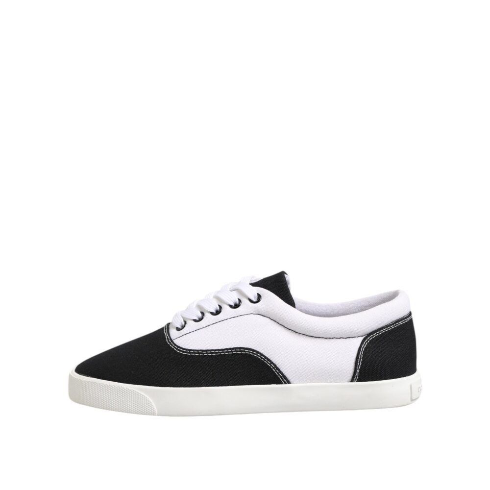 Dolce & Gabbana Dolce & Gabbana Black Cotton Canvas Lace Up Men Sneakers Sho Size US 6 / EU 39 - 6 Thumbnail