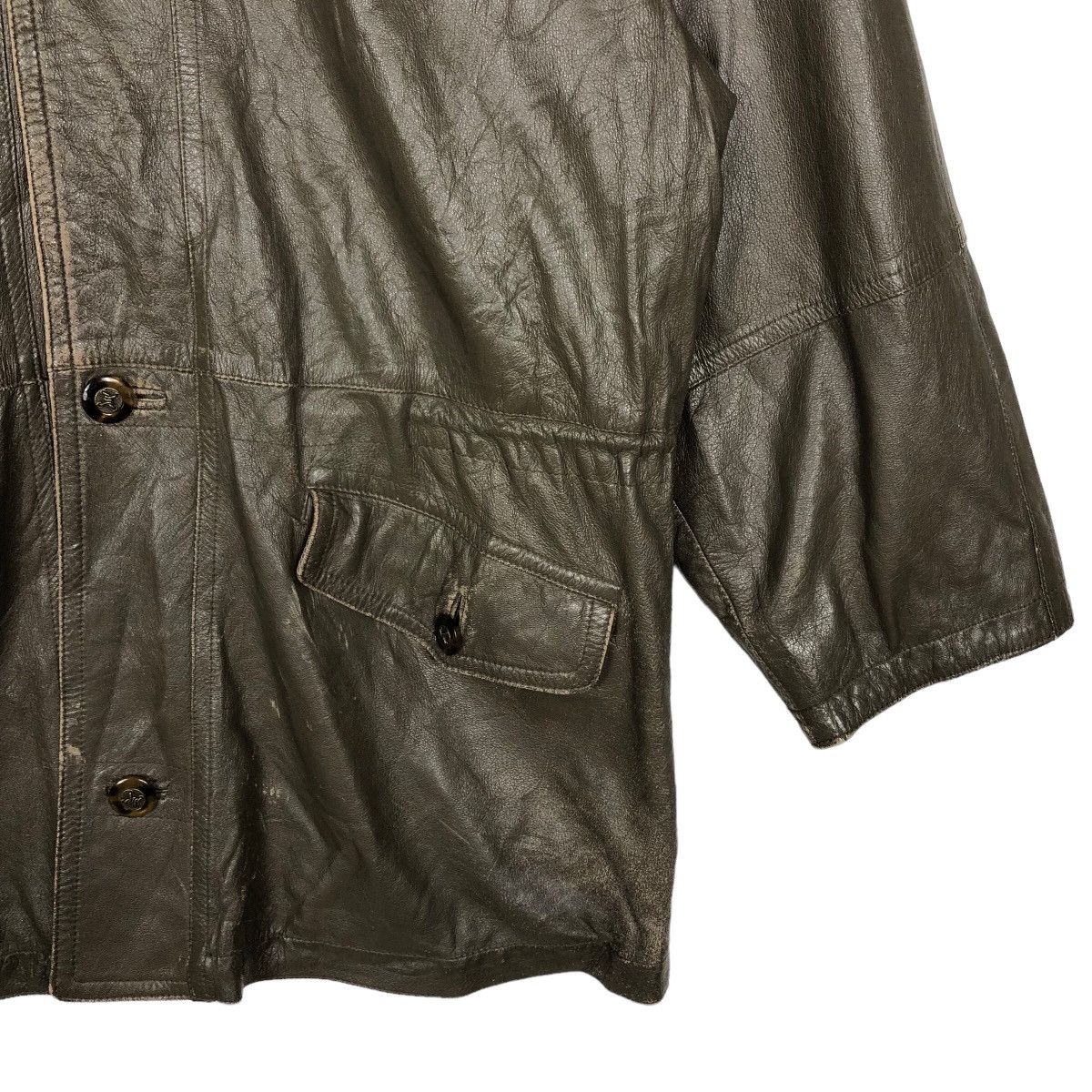 Genuine Leather 🔥90’s Vintage Leather Jacket Squiti Man Japan Rare Lining Size US L / EU 52-54 / 3 - 4 Thumbnail