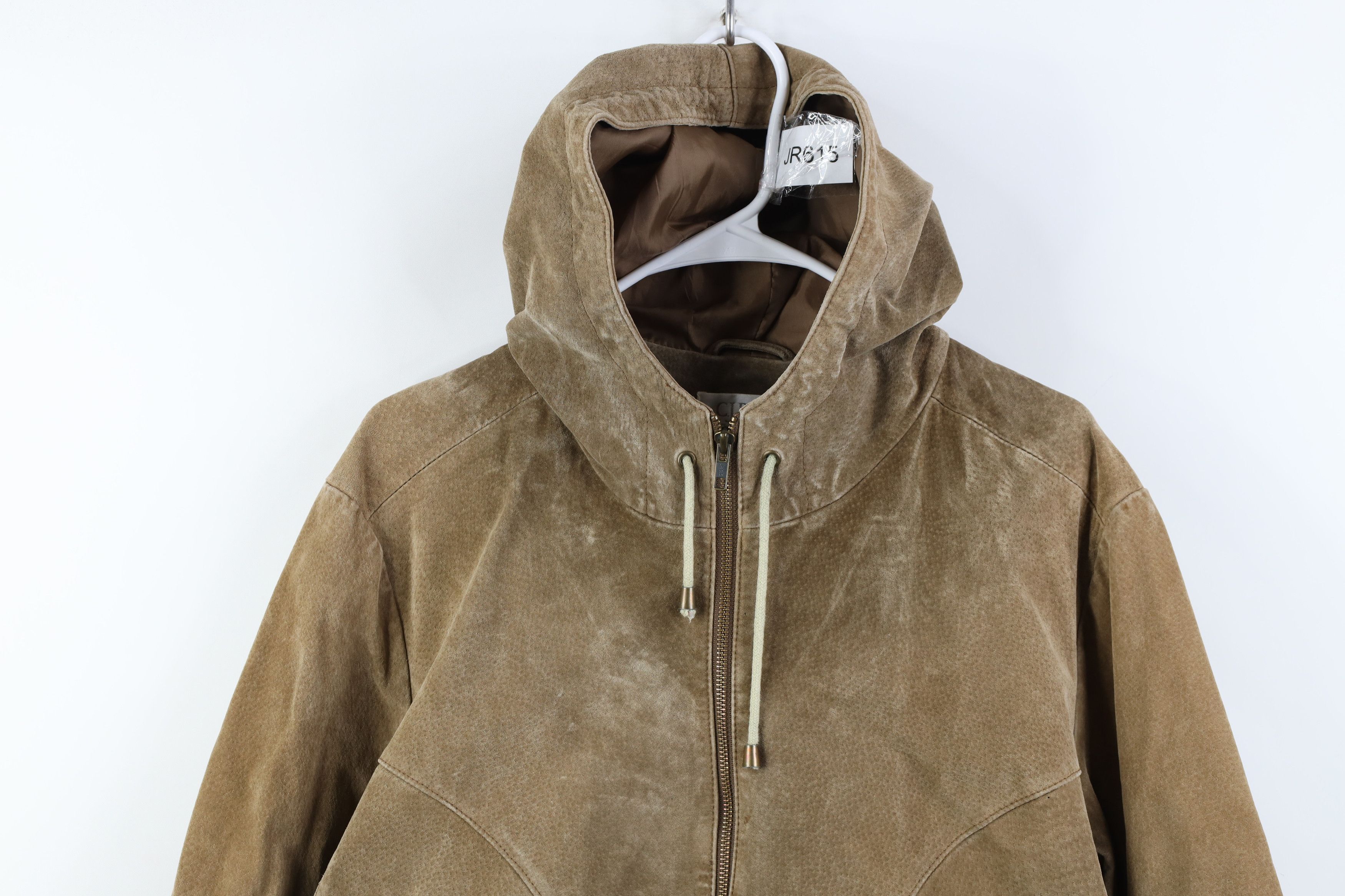 Vintage Vintage 90s Streetwear Babydoll Suede Leather Hooded Jacket Size XL / US 12-14 / IT 48-50 - 2 Thumbnail