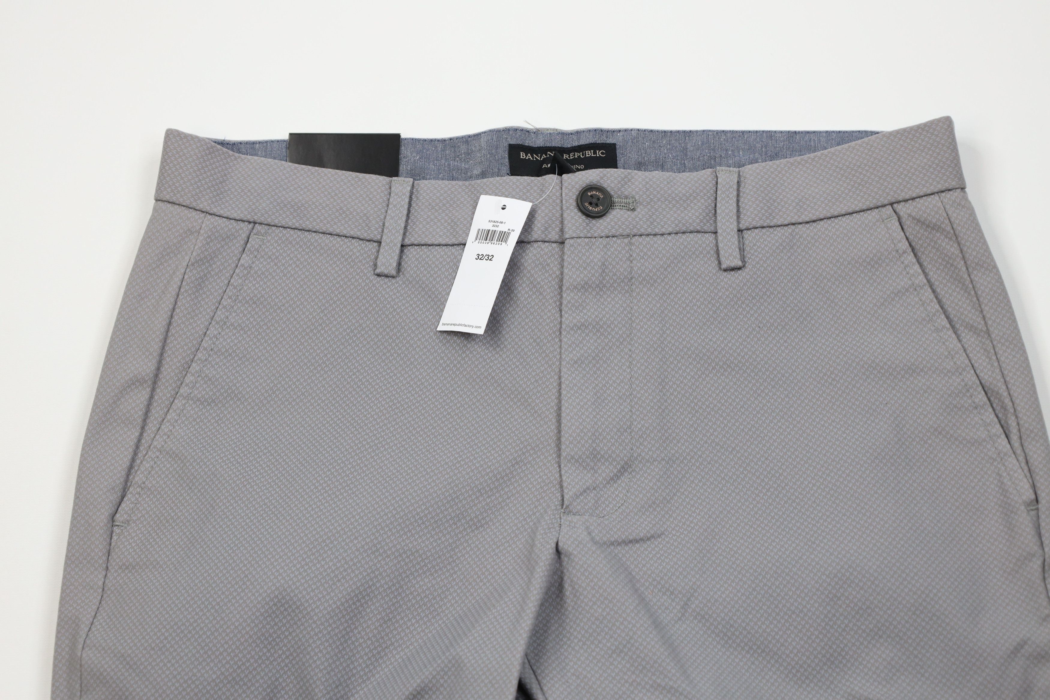 Banana Republic New Banana Republic Aiden Stretch Chino Pants Gray Geometric Size US 32 / EU 48 - 2 Thumbnail