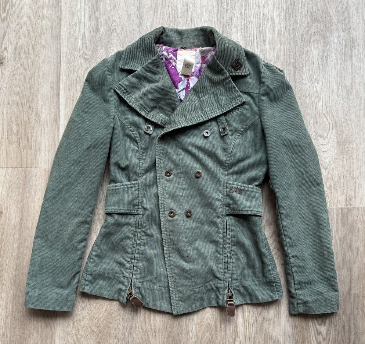 Diesel Vintage Diesel Green Velvet Double Blazer Jacket Size L / US 10 / IT 46 - 2 Thumbnail