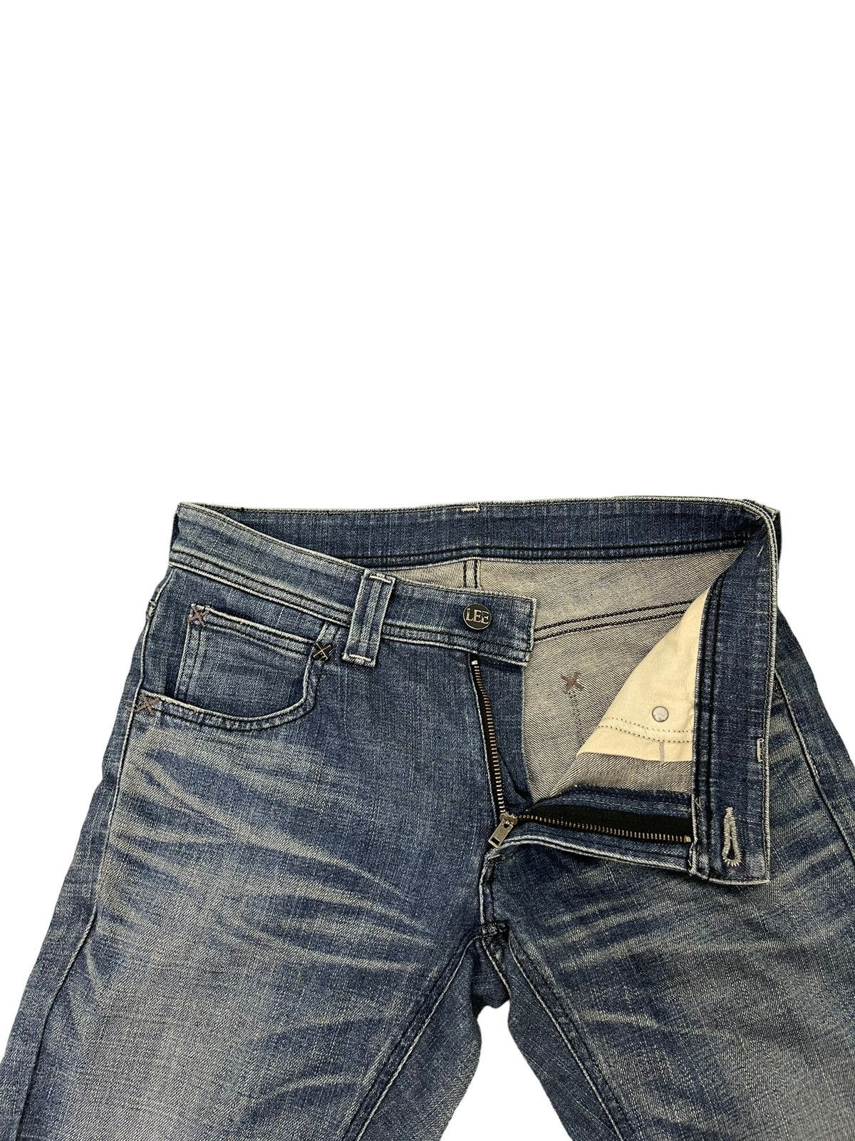 Japanese Brand Flare Jeans Lee Japan Distress Low Rise Stretch 7🟦3 Size US 31 - 9 Thumbnail