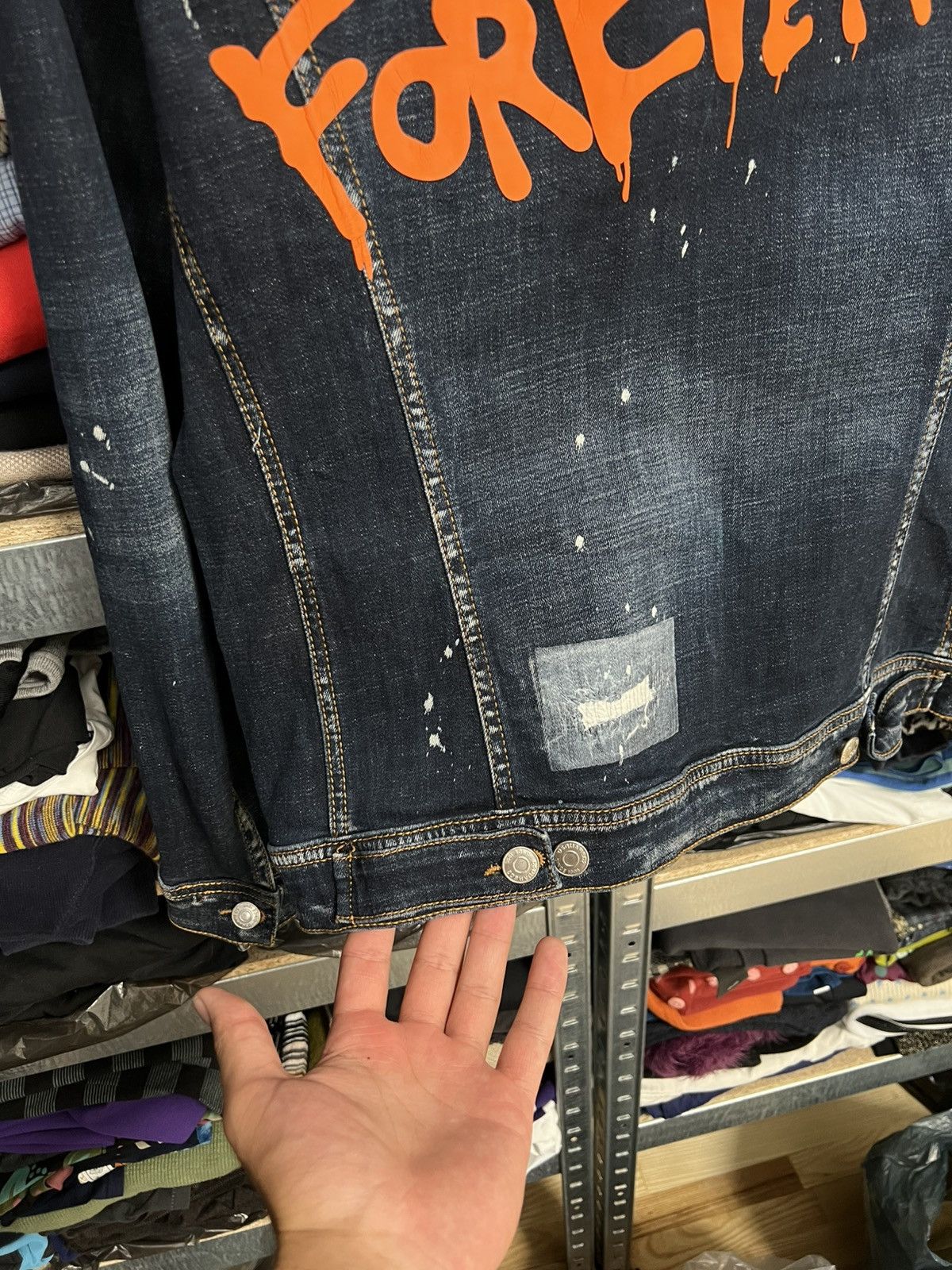 Dsquared2 Dsquared2 Mens Denim Jeans Jacket Back Logo Sz 46 Distressed Size US S / EU 44-46 / 1 - 6 Thumbnail