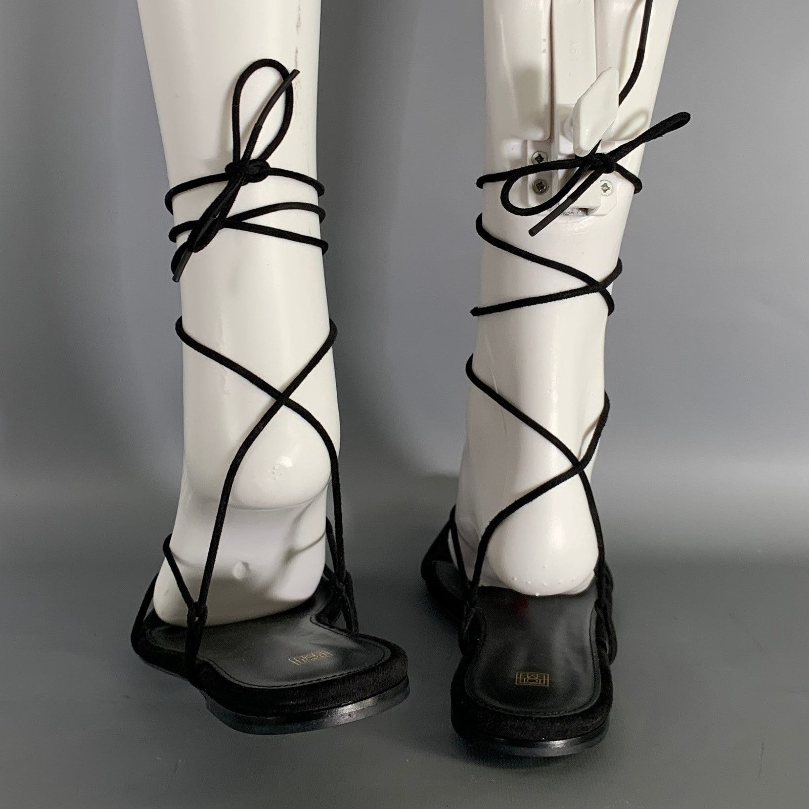 Toteme TOTEME Size 7.5 Black Leather Suede Strappy Sandals Size US 7.5 / IT 37.5 - 3 Thumbnail