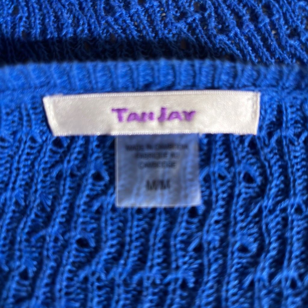 Other Tanjay Blue Open Knit Cardigan M Boho Minimalist Cottagecore Y2K Indie Knitwear Size M / US 6-8 / IT 42-44 - 3 Thumbnail