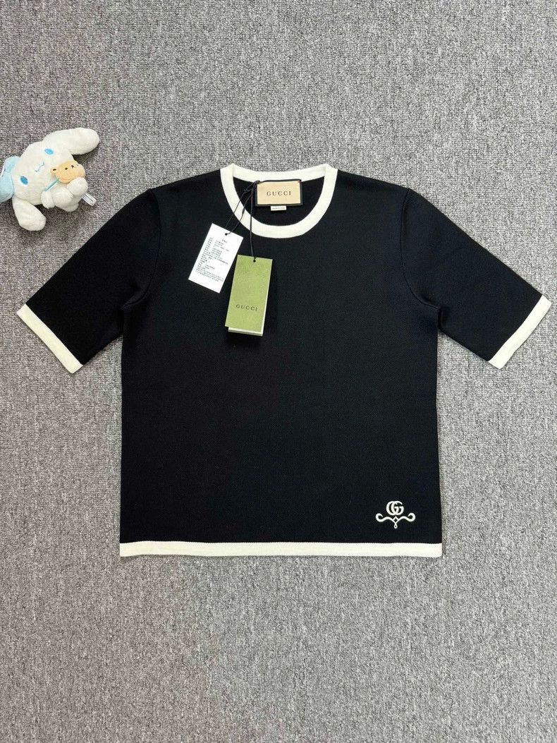 Gucci Gucci Black Logo Knit Short Sleeve T-Shirt Size US S / EU 44-46 / 1 - 1 Thumbnail