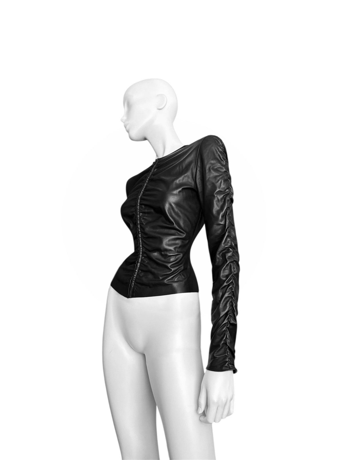 Gucci Gucci by Tom Ford F/W 1999 Runway Leather Black Jacket Size S / US 4 / IT 40 - 3 Thumbnail