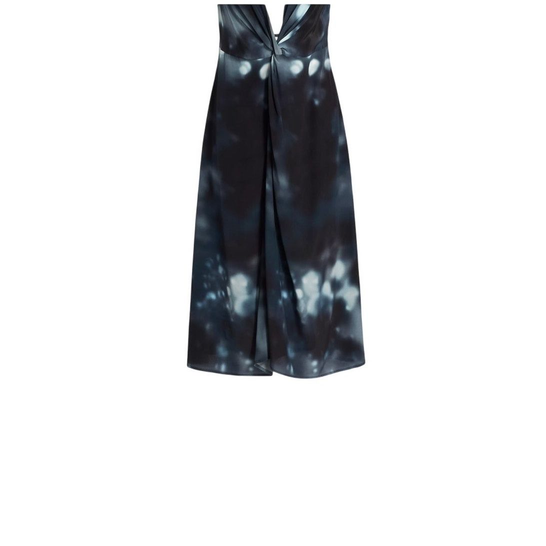 Deveaux DEVEAUX NEW YORK | Renada Twist Front Midi Dress Silk | Sz.6 Size M / US 6-8 / IT 42-44 - 9 Thumbnail