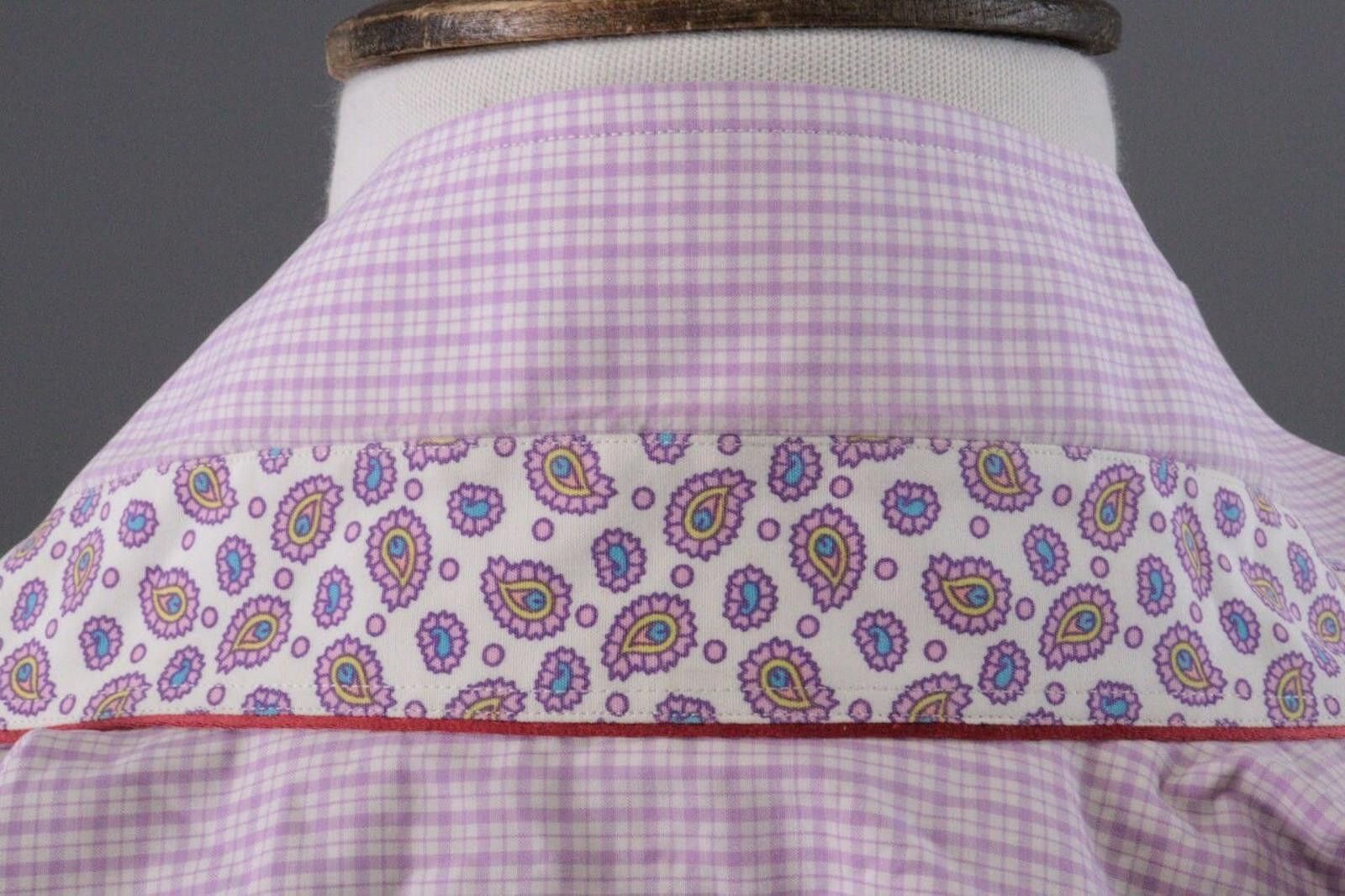 Eton Eton Slim Fit Pink Check Button Down Shirt Size 40 / 15.75 Size US L / EU 52-54 / 3 - 11 Thumbnail