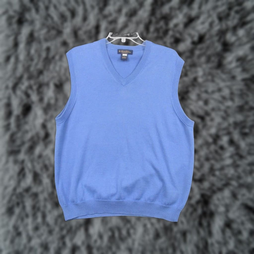 Brooks Brothers VINTAGE Brooks Brothers Sweater Vest Mens Medium Blue Pima Cotton Hong Kong Size US M / EU 48-50 / 2 - 1 Thumbnail