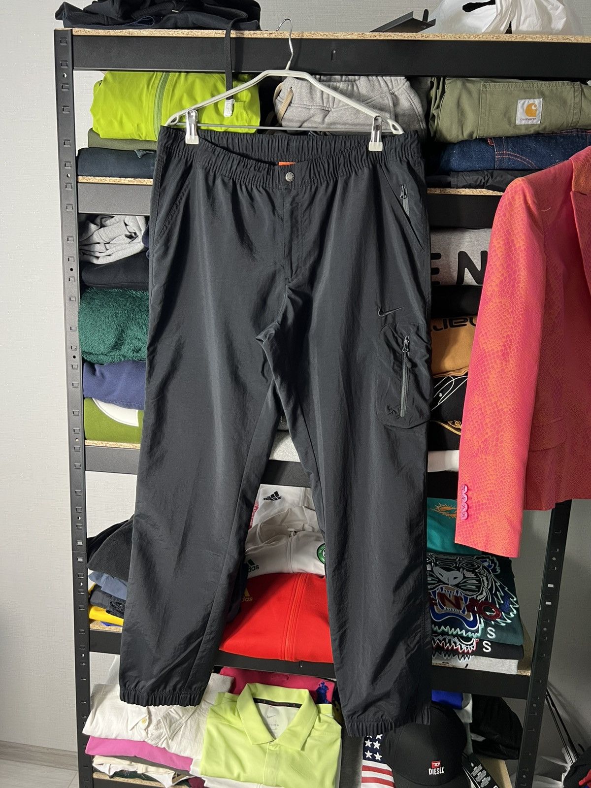 Nike 📌 Y2K Nike Utility Track Cargo Pants Vintage Black Techwear Size US 34 / EU 50 - 1 Thumbnail