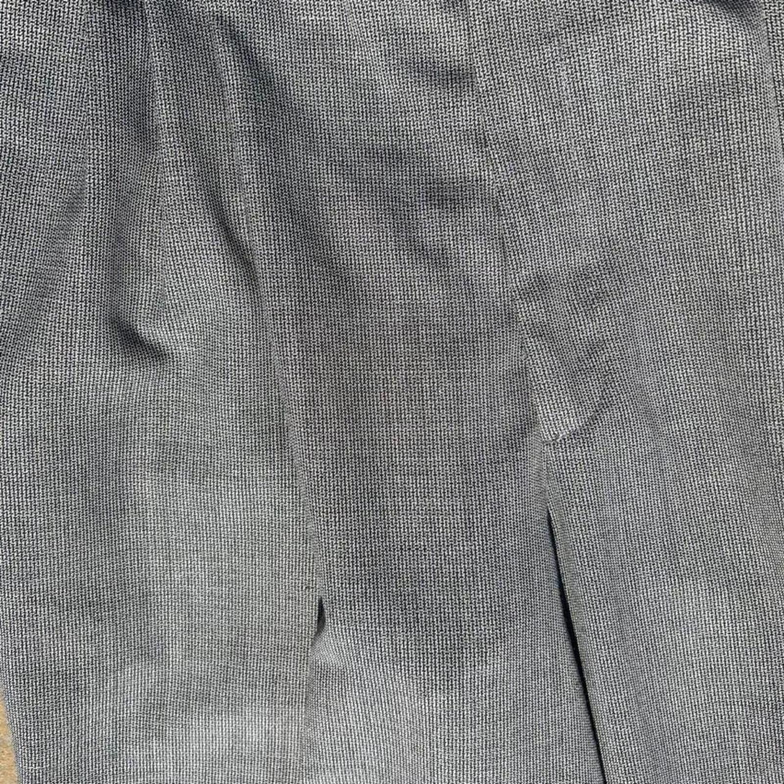 John Henry Neo-Vintage 90s Grey Black Knit Pattern Pleated Pants Size US 32 / EU 48 - 2 Thumbnail