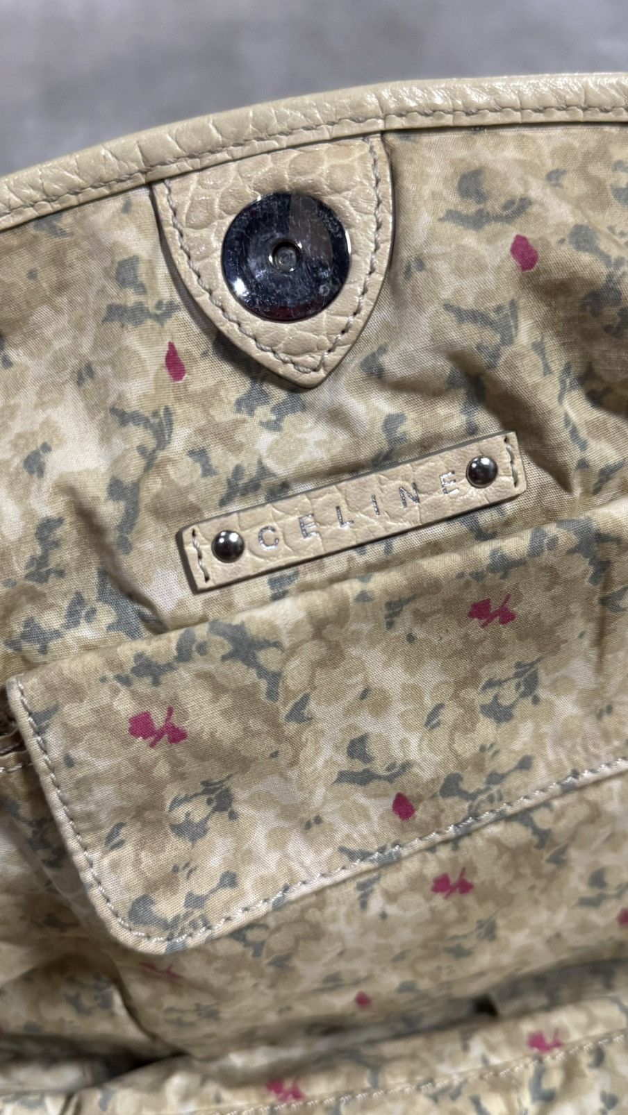 Celine Céline Celine Blue Triomphe Denim Tote Bag White Size ONE SIZE - 17 Thumbnail