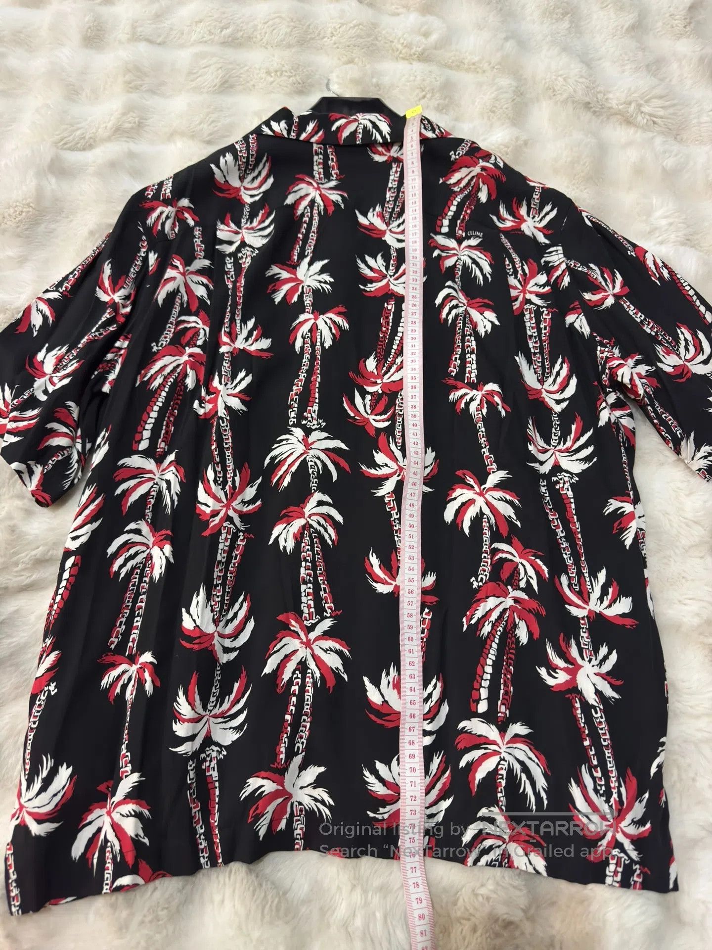 Celine CELINE Palm Tree Men's Short Sleeve Shirt| Size US XXS / EU 40 - 9 Thumbnail
