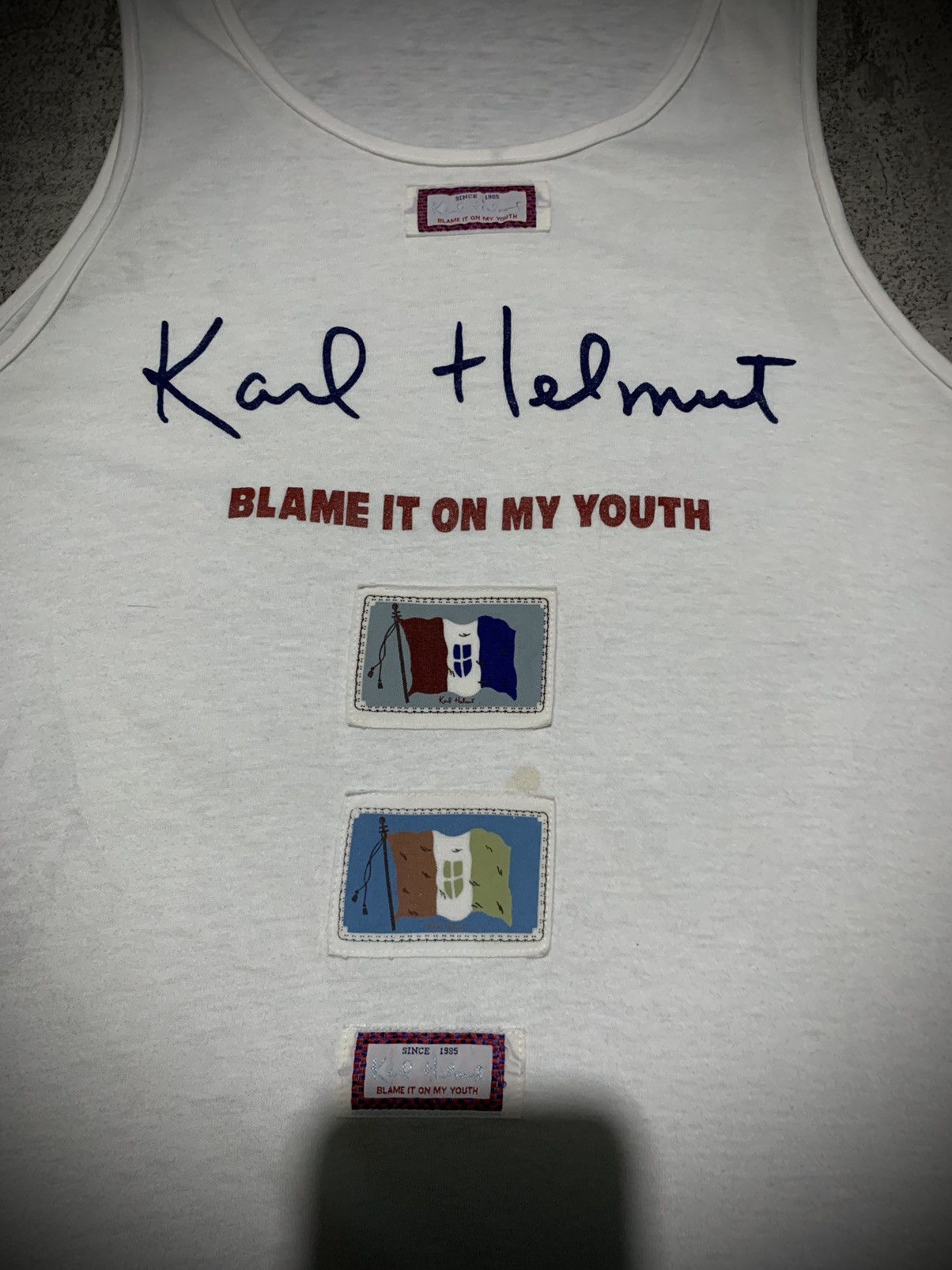 Karl Helmut Vintage Karl Helmut blame it on my youth patch tanktop Size US M / EU 48-50 / 2 - 2 Thumbnail