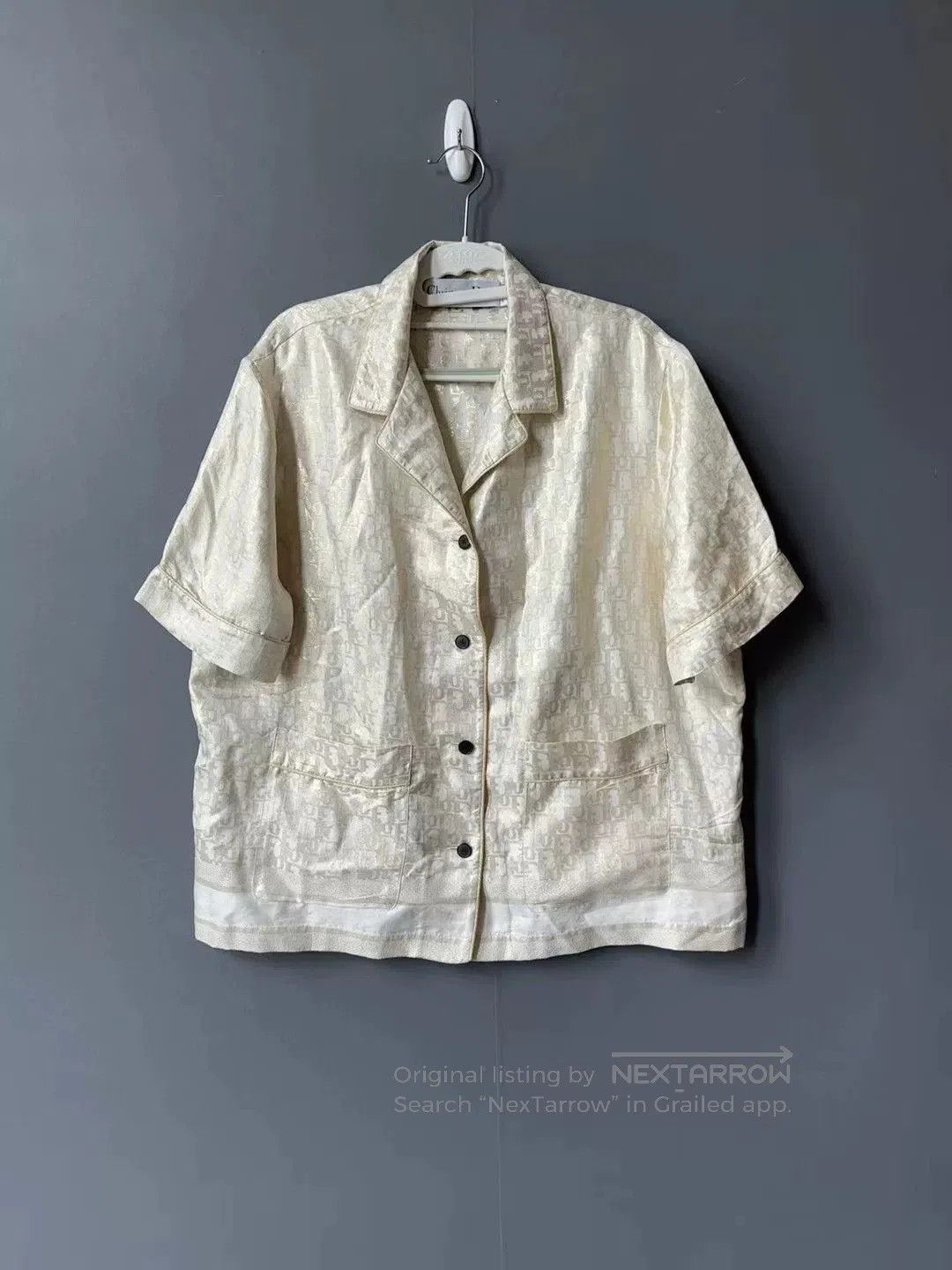 Dior Dior Gold All-Over Print Silk Short-Sleeve Shirt. Size US S / EU 44-46 / 1 - 1 Thumbnail