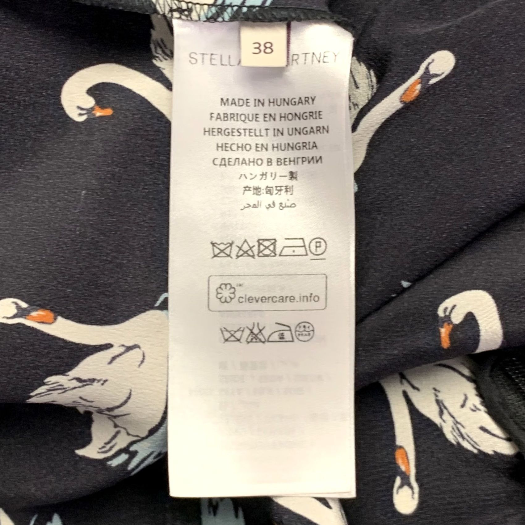 Stella McCartney STELLA McCARTNEY Dress 2016 Size 2 Black White Blue Silk Swans Point Collar Dress Women Size XS / US 0-2 / IT 36-38 - 6 Thumbnail