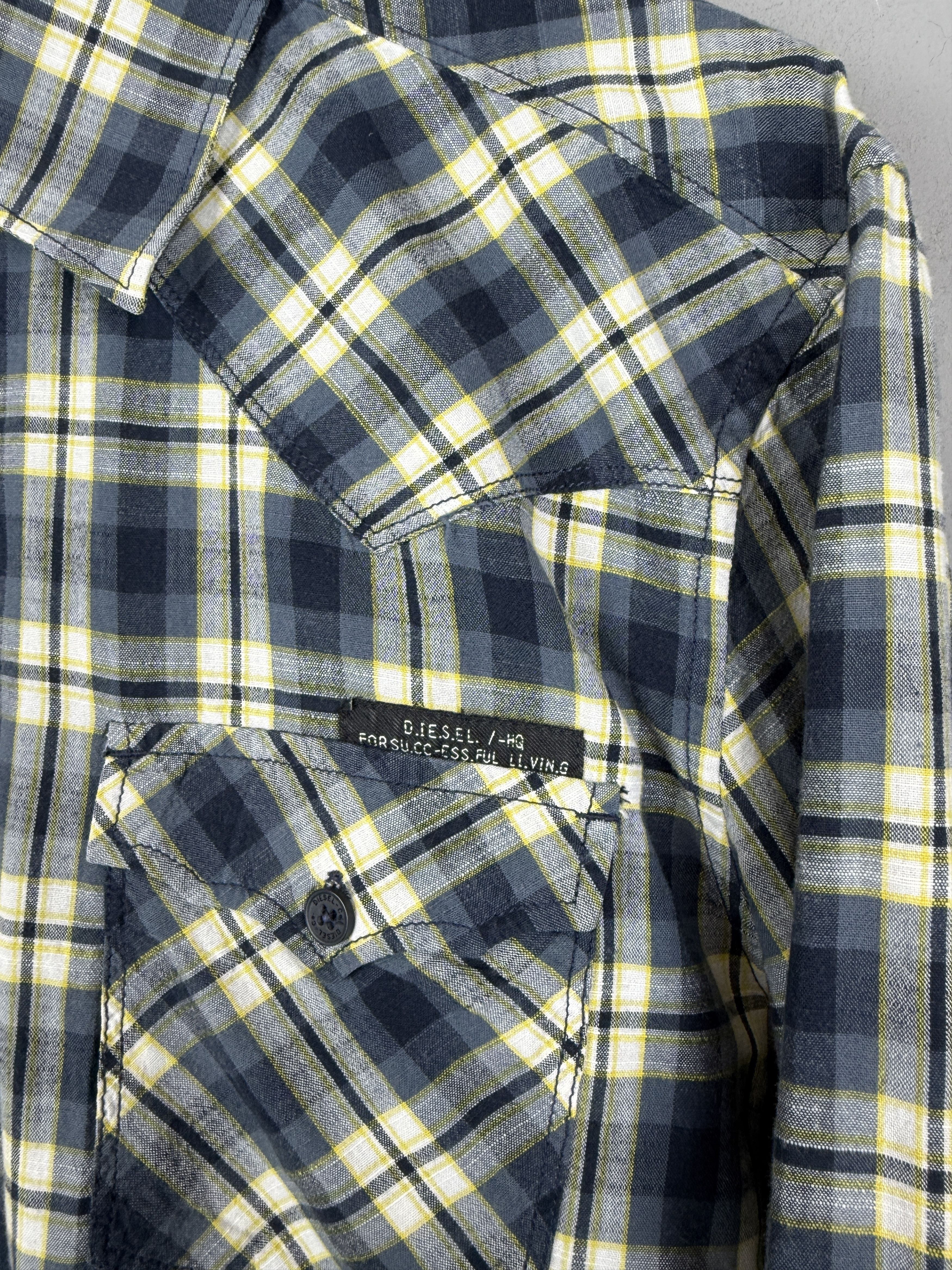 Diesel × Flannel Diesel Shirt Check Multicolor Plaid Regular Pockets Western Size US XL / EU 56 / 4 - 6 Thumbnail
