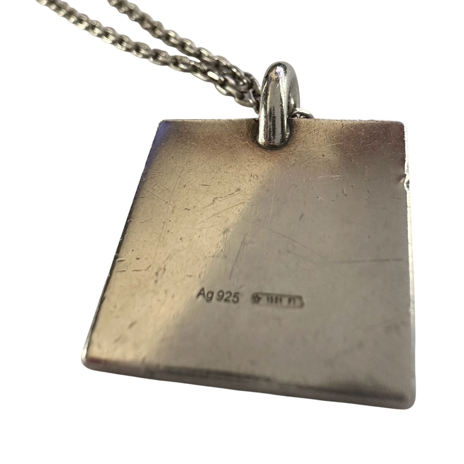 Gucci Gucci Logo Square Pendant on 19" Chain Size ONE SIZE - 8 Thumbnail
