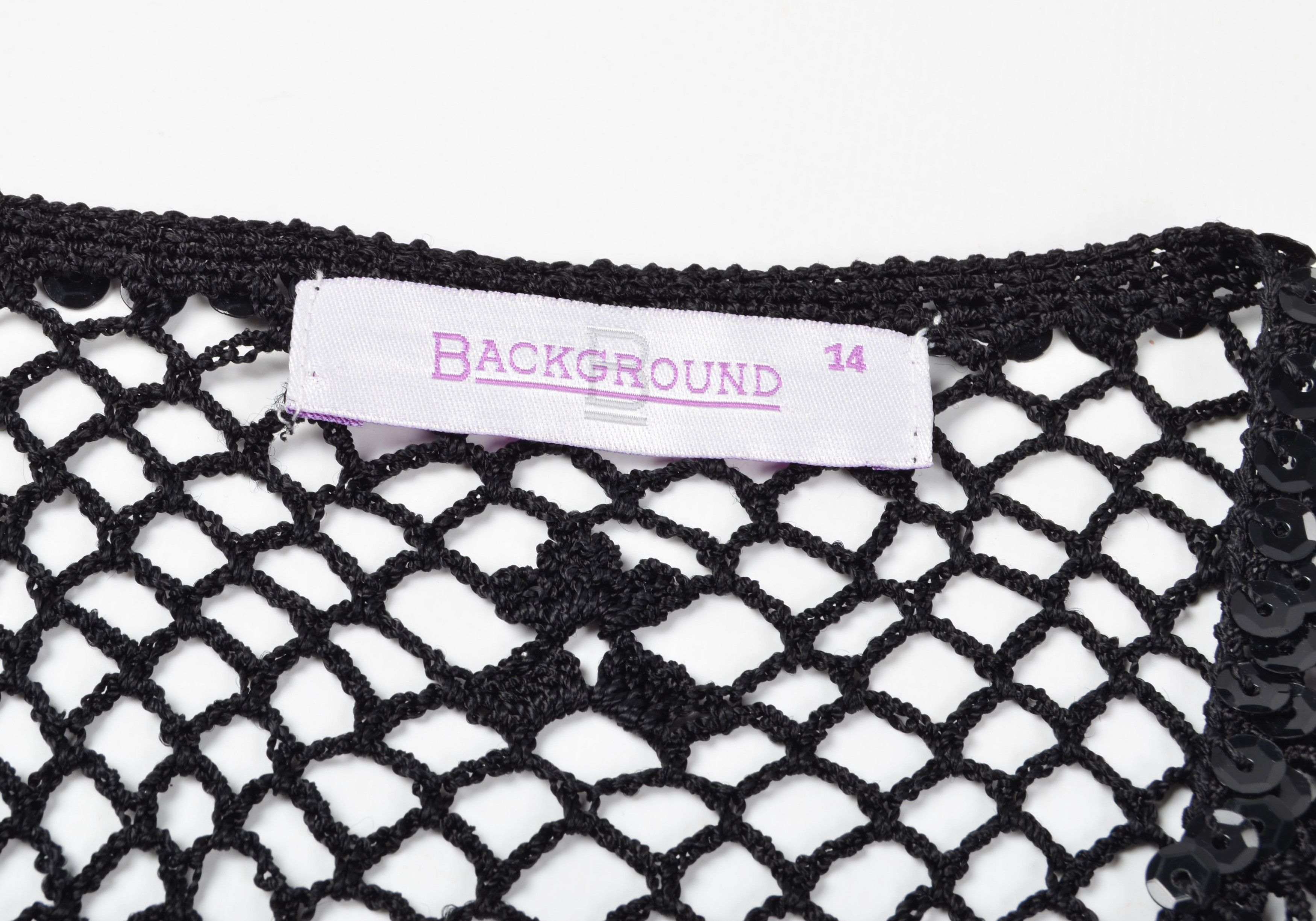 Designer Vintage Background Y2K Crochet Knit Black Cardigan Size L / US 10 / IT 46 - 7 Thumbnail
