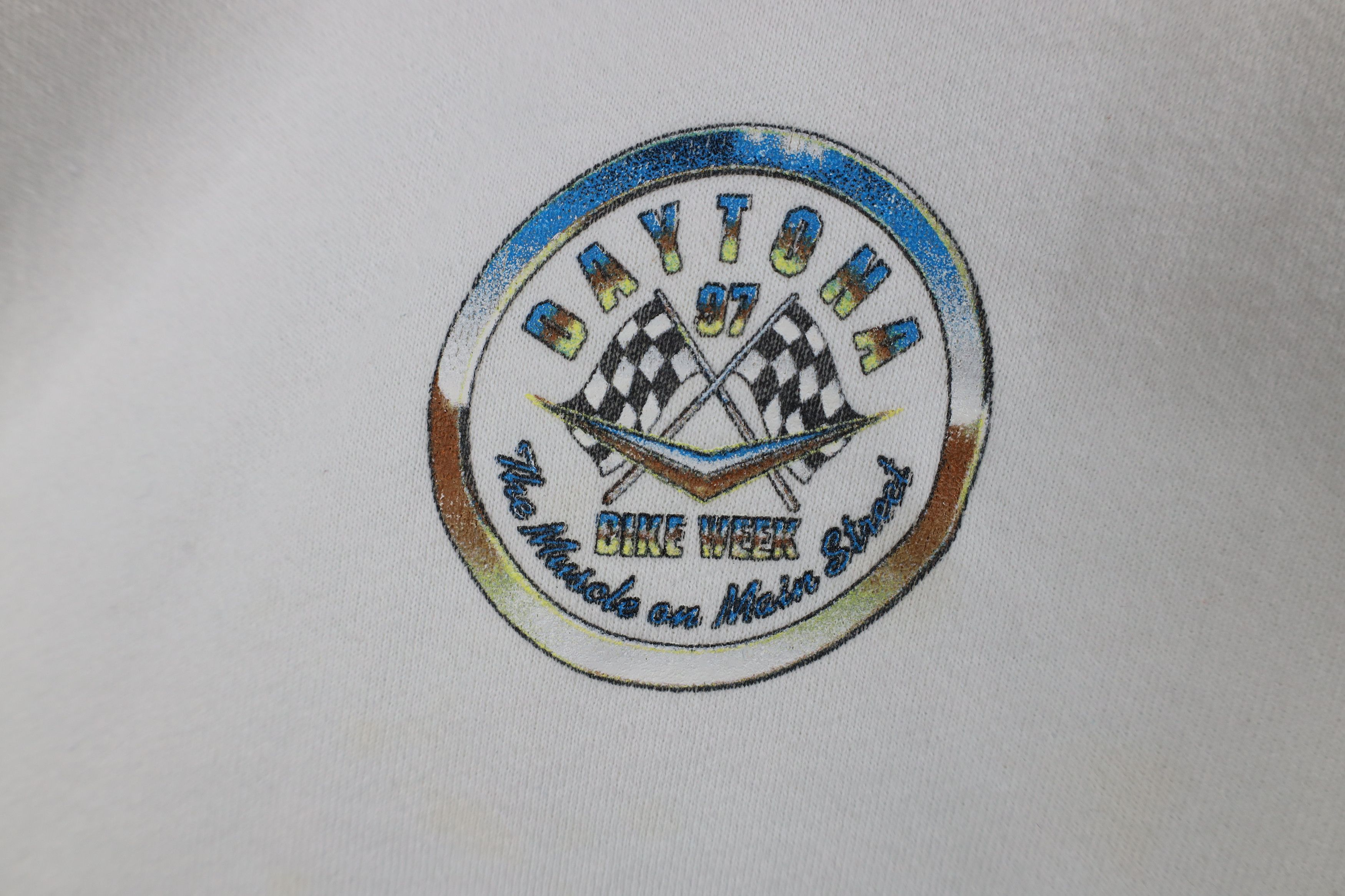 Vintage Vintage 90s 1997 Daytona Bike Week Motorcycle Sweatshirt USA Size US L / EU 52-54 / 3 - 4 Thumbnail