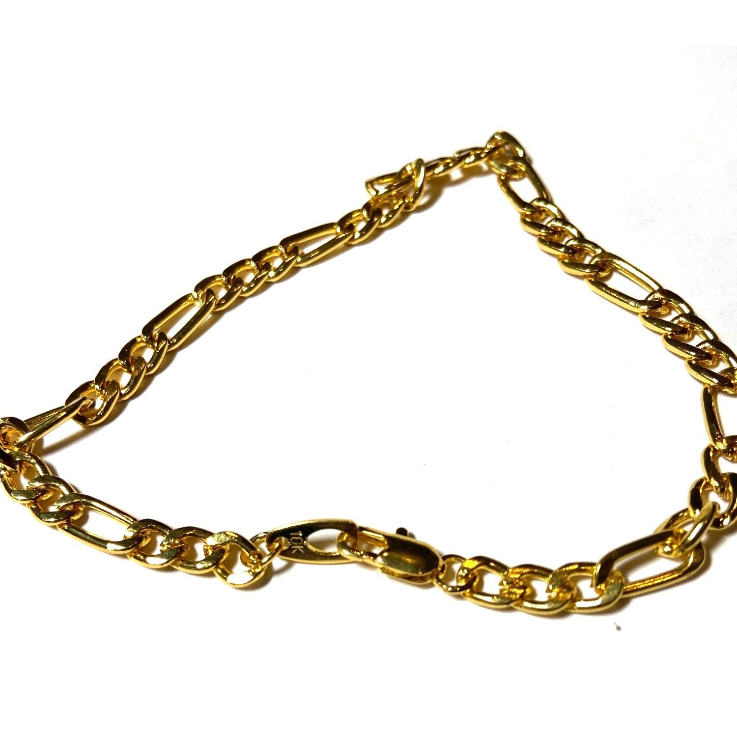 Other Gold-Tone Figaro Chain Bracelet With Lobster Clasp 9” Long Size ONE SIZE - 2 Thumbnail