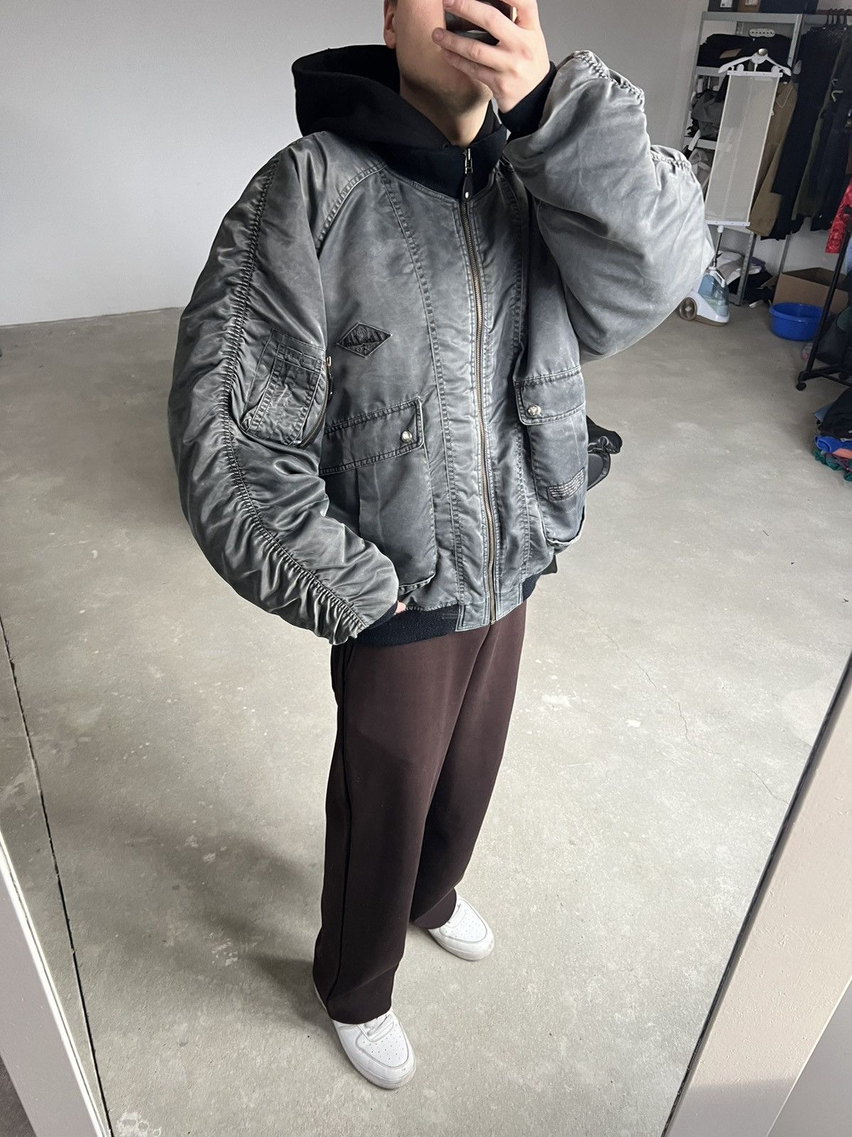 20471120 × Vintage 00s Vintage Balenciaga Style Bomber Size US XL / EU 56 / 4 - 11 Thumbnail