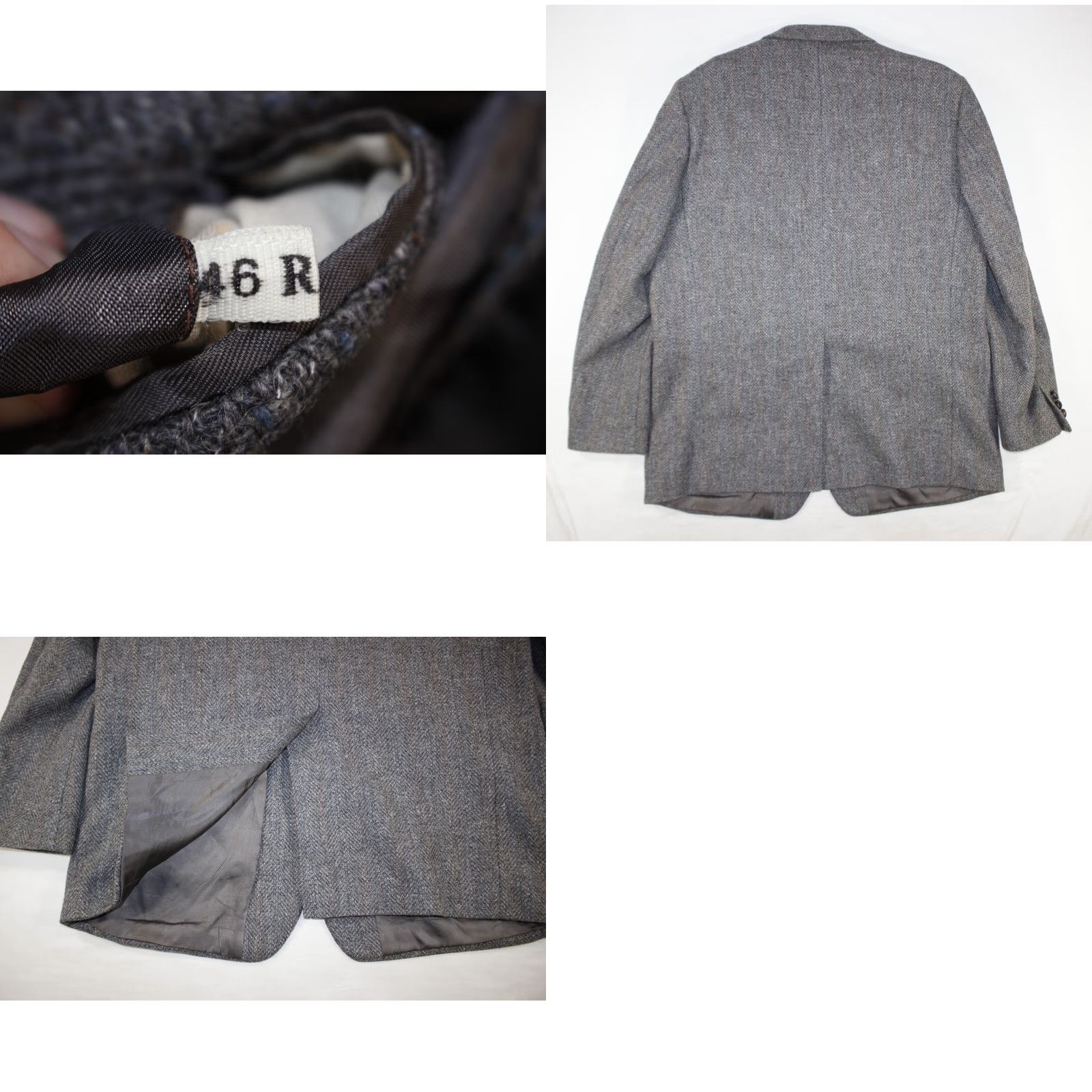 Vintage Vintage Woodmere Wool Tweed Blazer Jacket Herringbone Gray Men's 46 R Size 46R - 8 Thumbnail