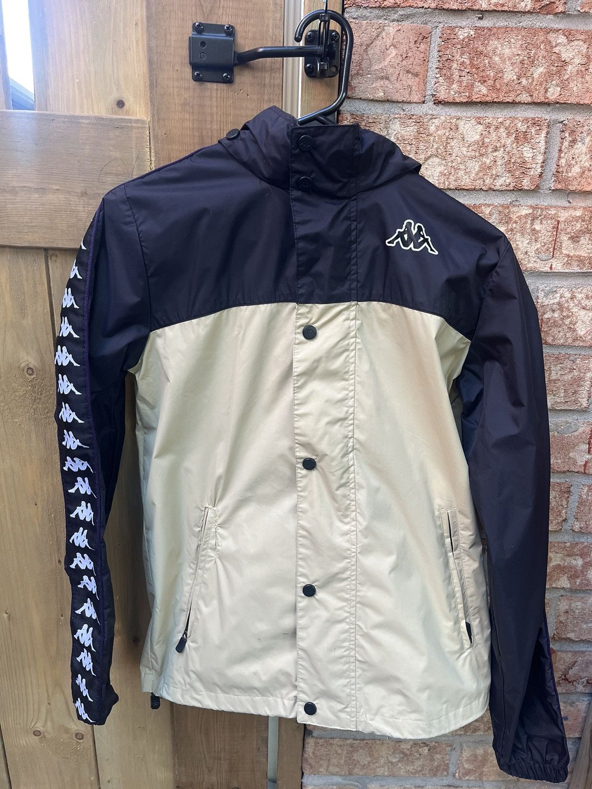 Kappa Jacket Adult L Blue Windbreaker Track Zip Logo