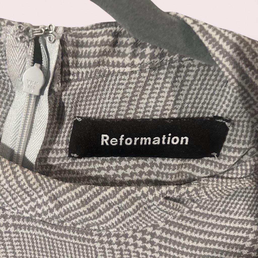 Reformation Reformation grey plaid mini dress Size XL / US 12-14 / IT 48-50 - 6 Thumbnail