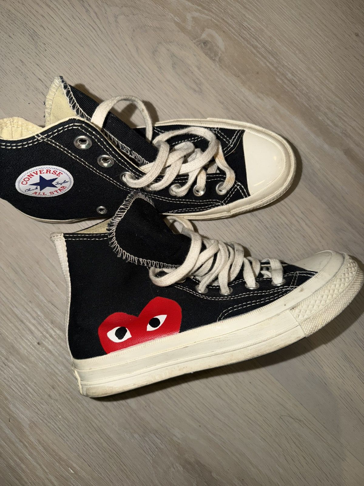 Comme des Garcons PLAY × Converse Converse Large Emblem High Top Canvas Sneakers Size US 6 / IT 36 - 4 Thumbnail
